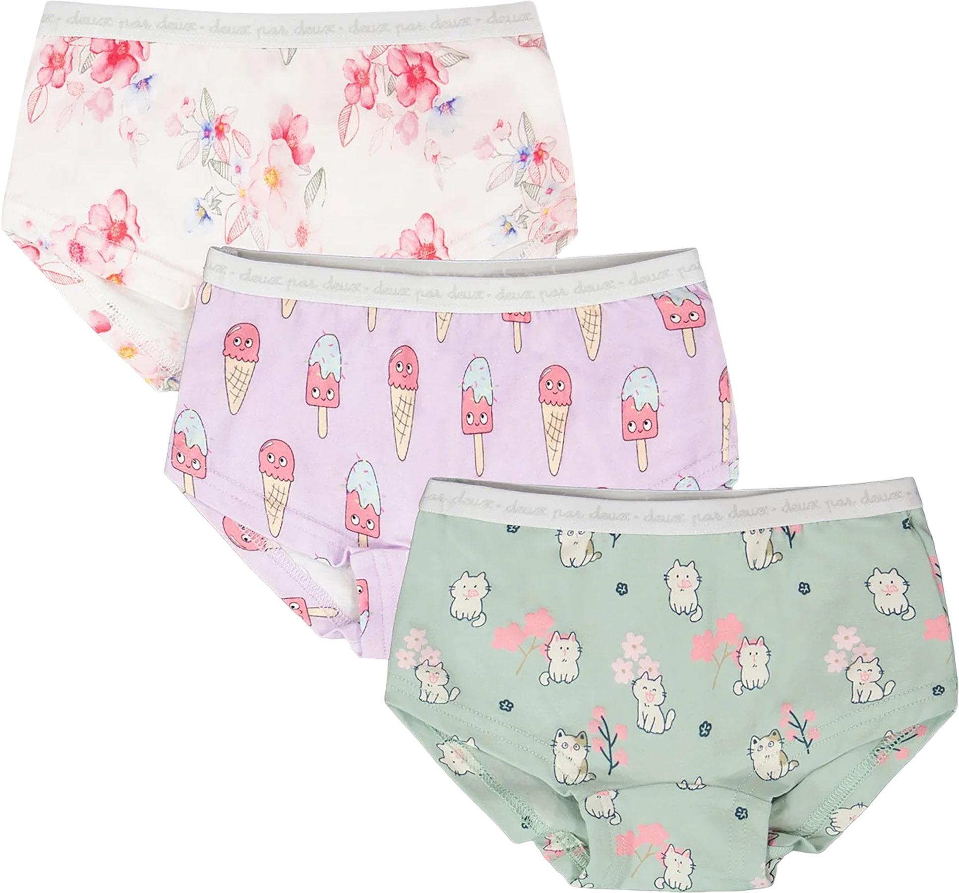 Product image for Printed Organic Cotton Pack of 3 Boyshort Panties - Little Girl