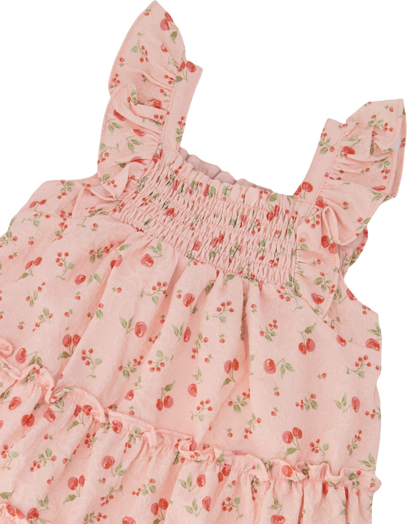 Product gallery image number 2 for product Printed Multi-Tiered Dress with Smocking - Little Girl