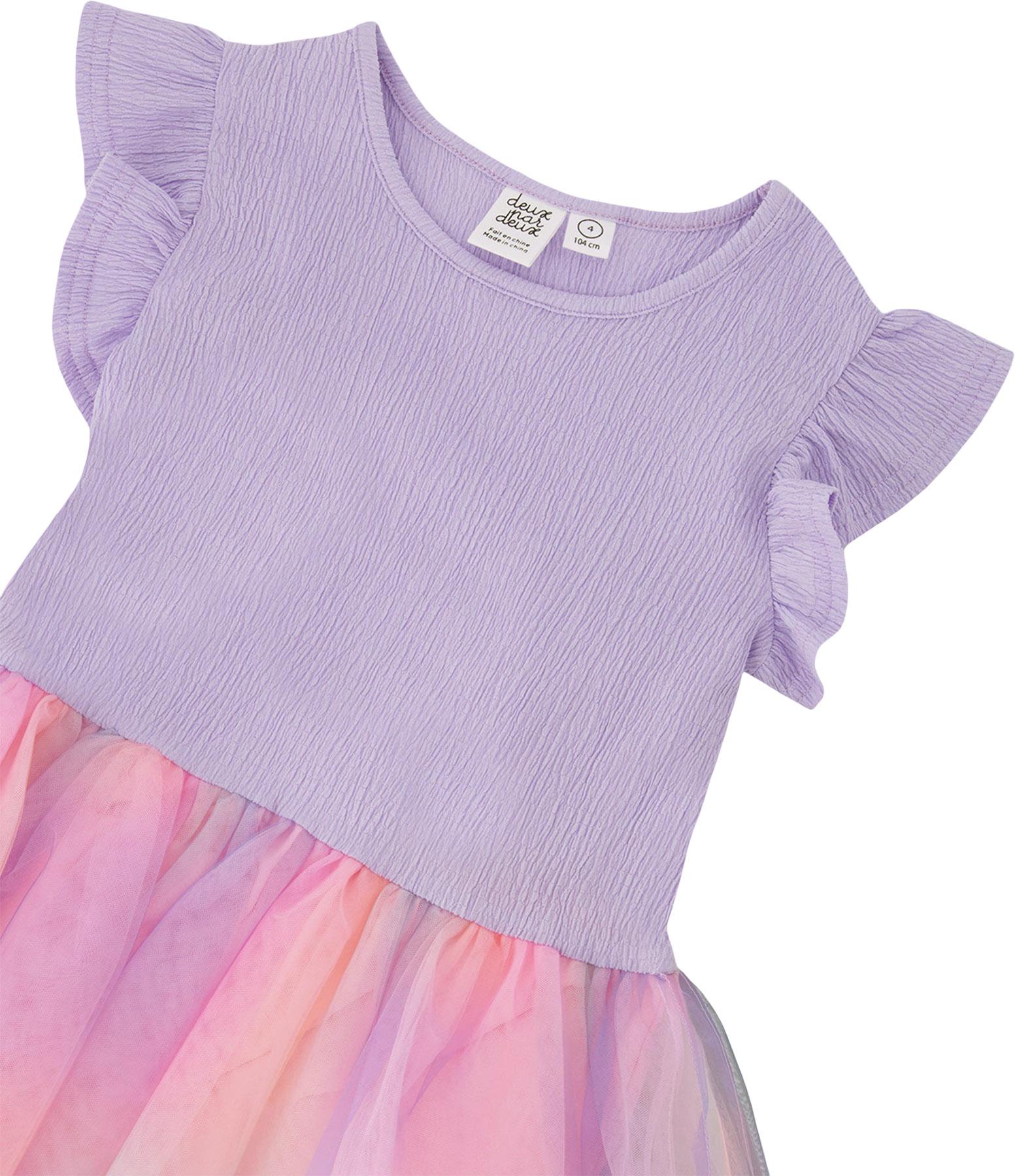 Product gallery image number 3 for product Bi-Material Mesh Dress - Little Girl