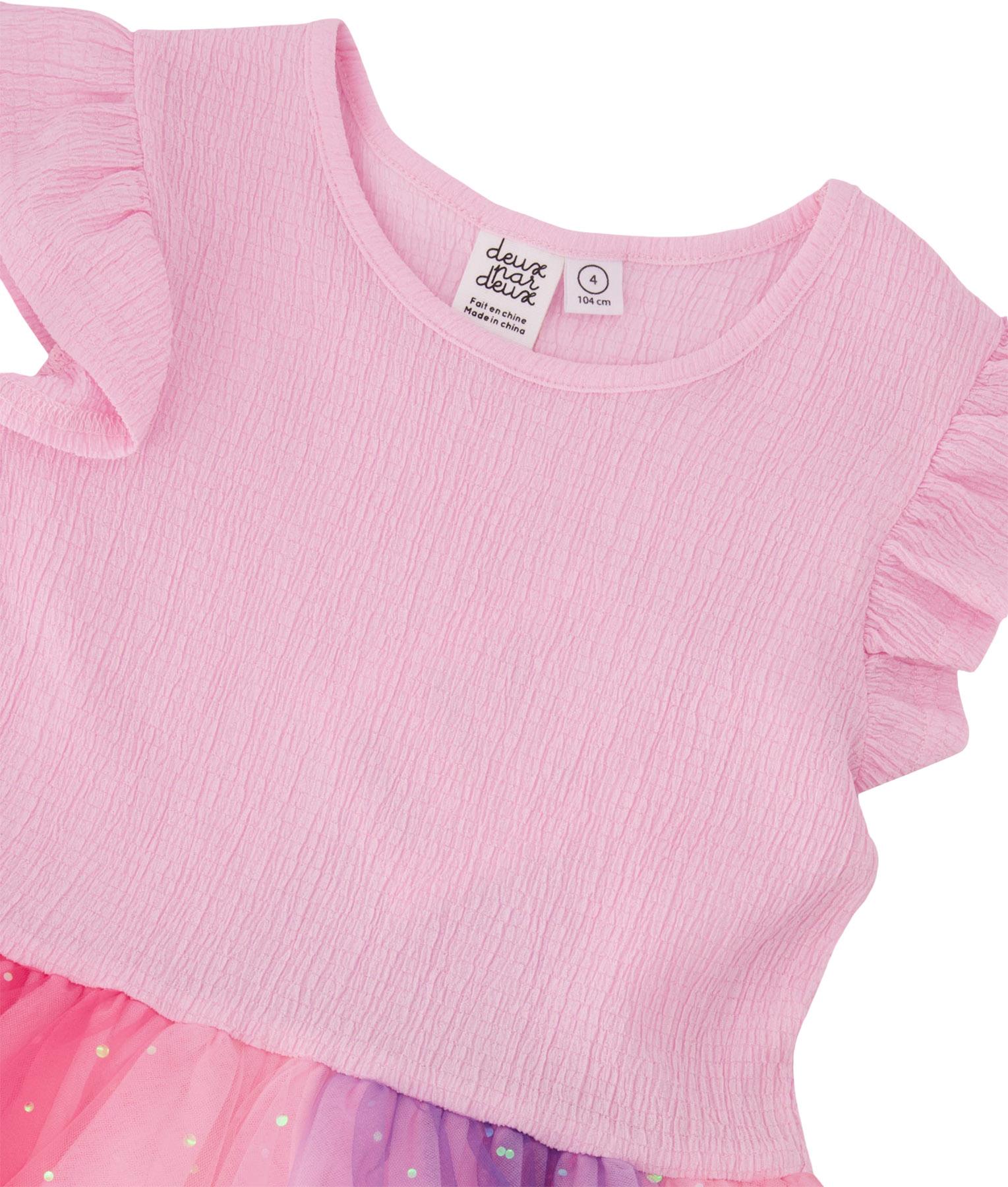 Product gallery image number 3 for product Bi-Material Mesh Dress - Little Girl