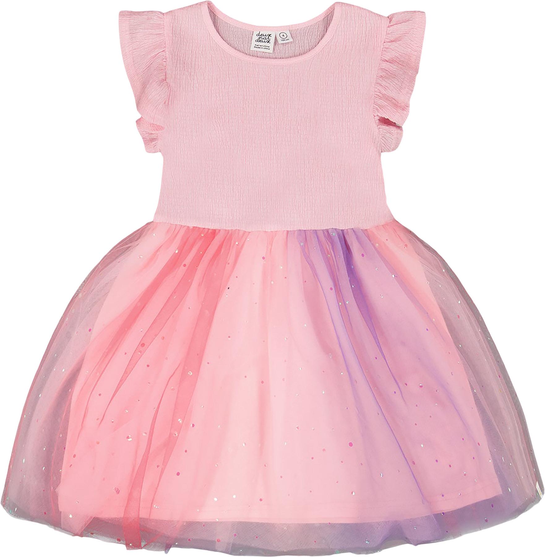 Product image for Bi-Material Mesh Dress - Little Girl