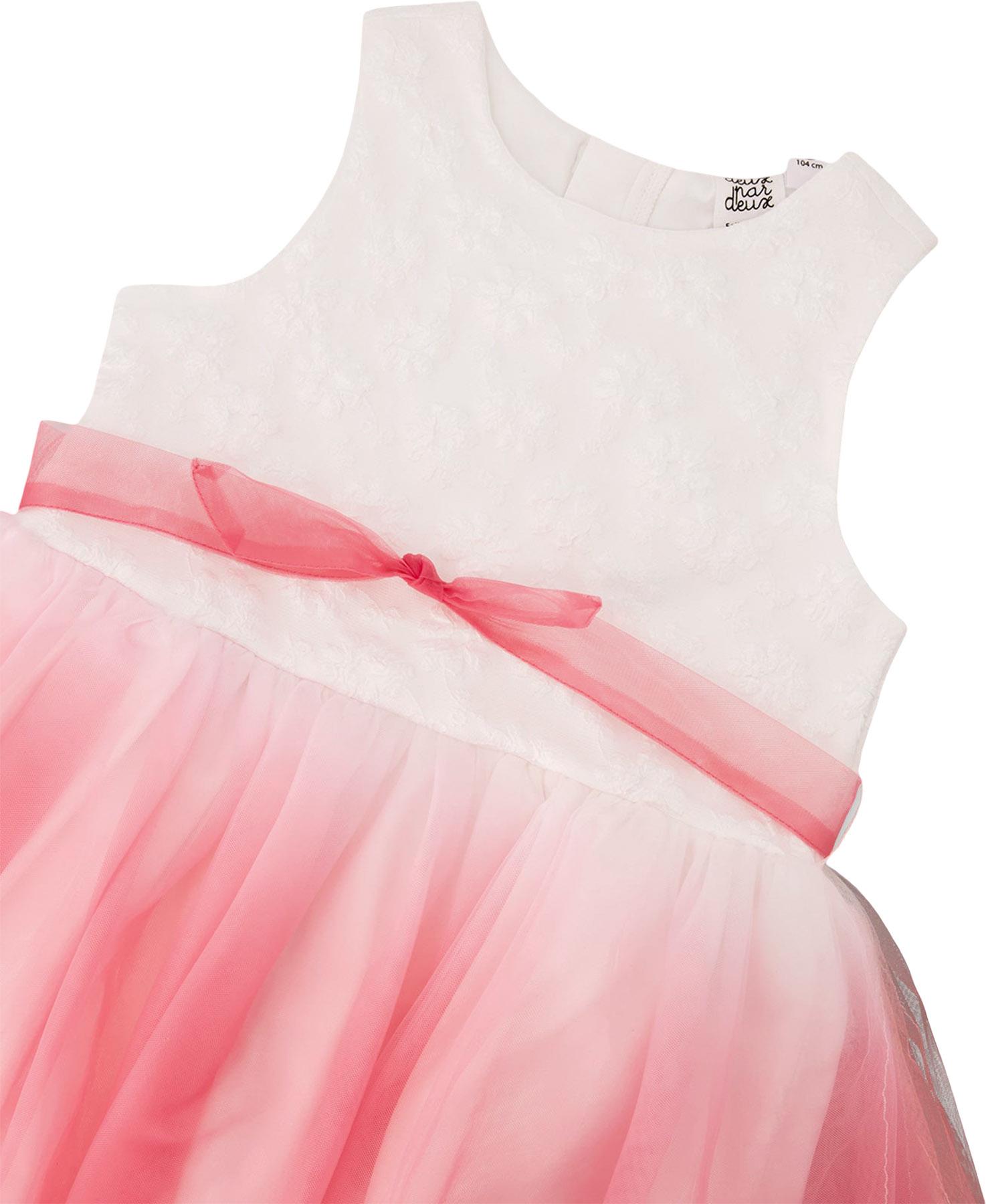 Product gallery image number 3 for product Bi-Material Pleated Mesh Dress - Little Girl