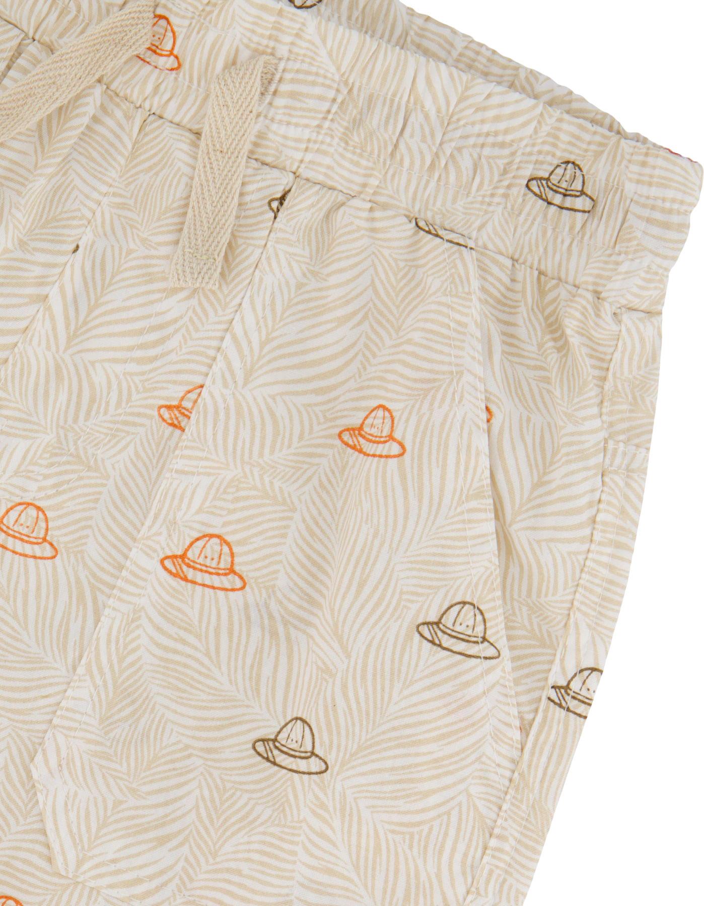 Product gallery image number 2 for product Poplin Shorts Beige Safari Print