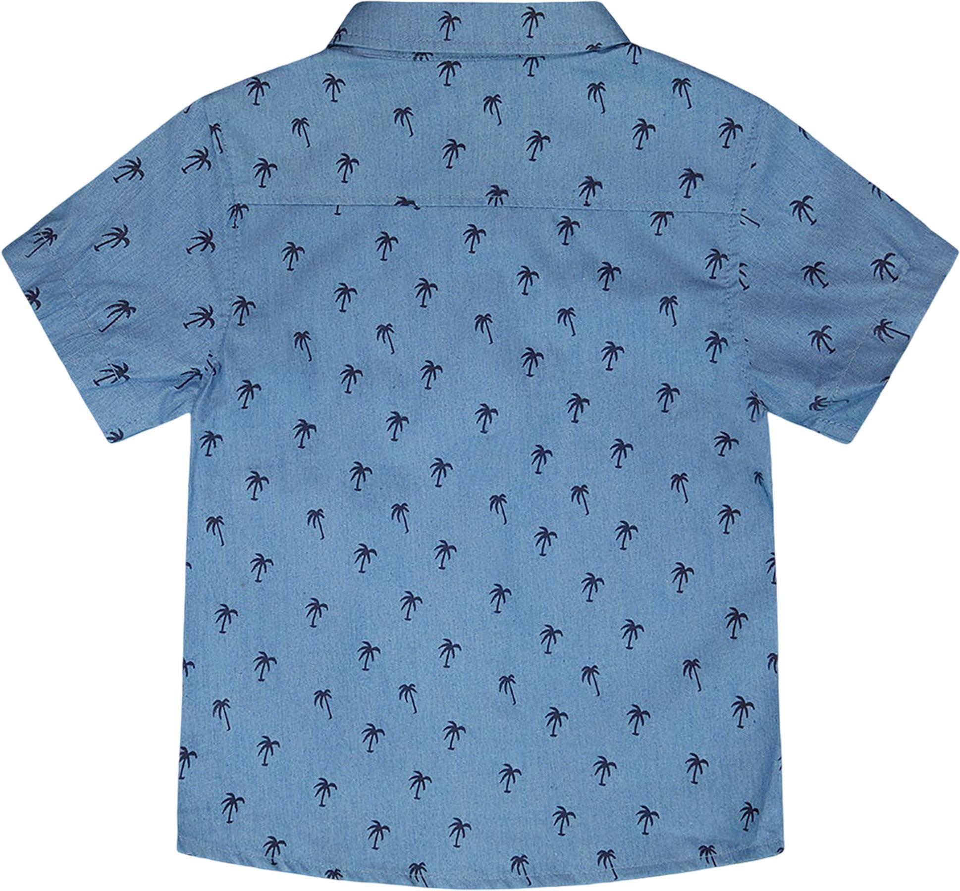 Product gallery image number 2 for product Printed Short Sleeve Chambray Shirt - Baby Boy
