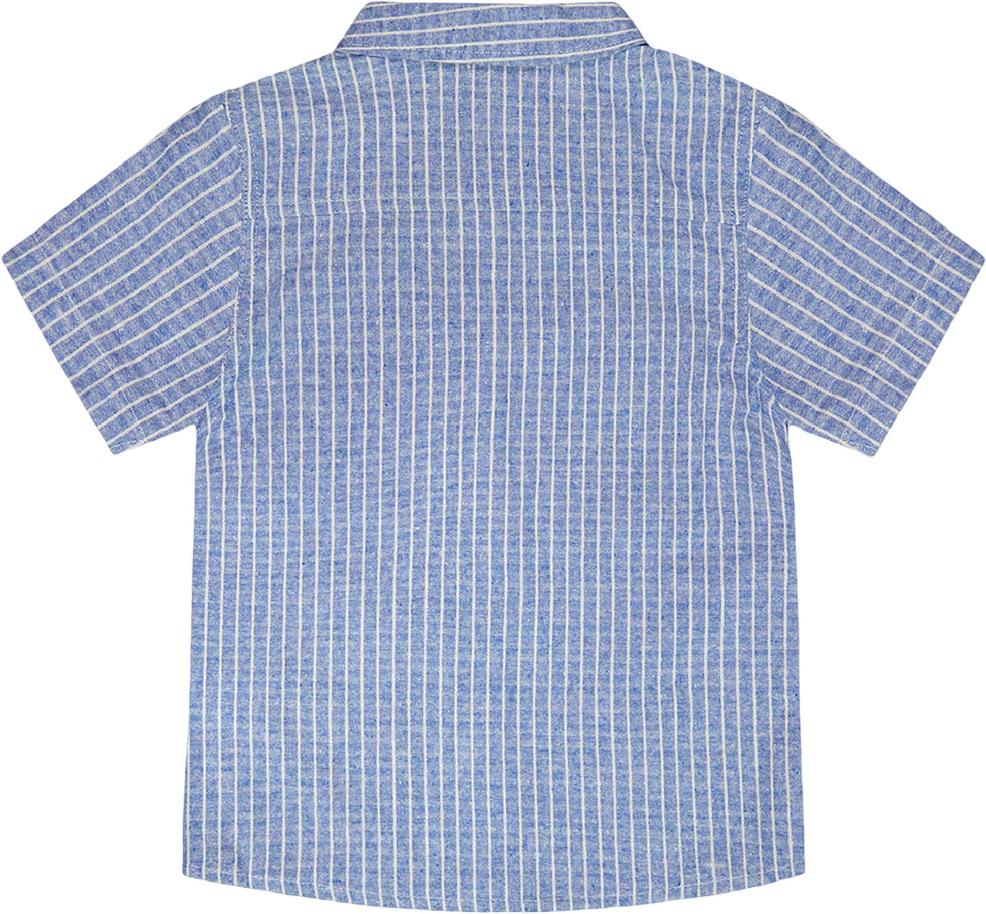 Product gallery image number 2 for product Printed Chambray Short-Sleeve Shirt with Stripes - Big Boy