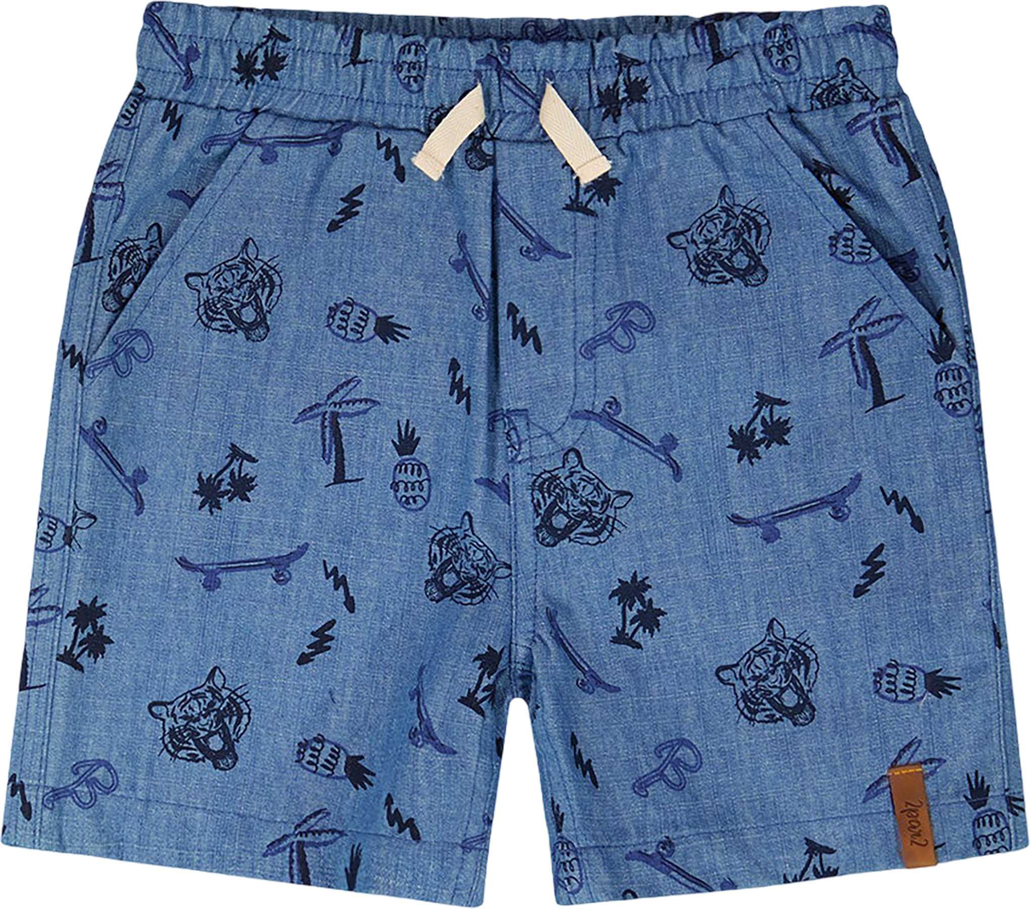 Blue Chambray Printed Skate Boards