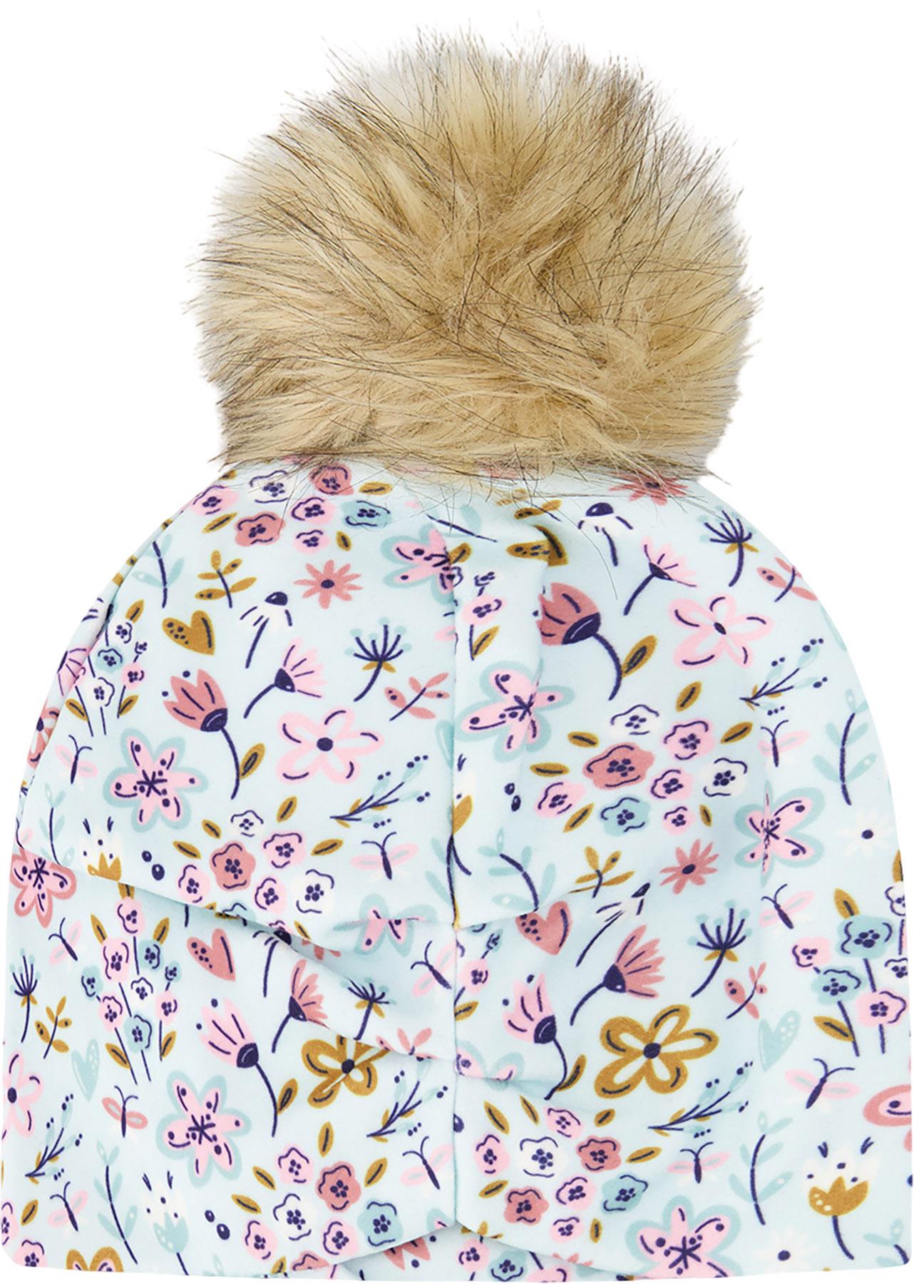 Product gallery image number 2 for product Printed Stretch Jersey Hat with Pompom - Baby Girl