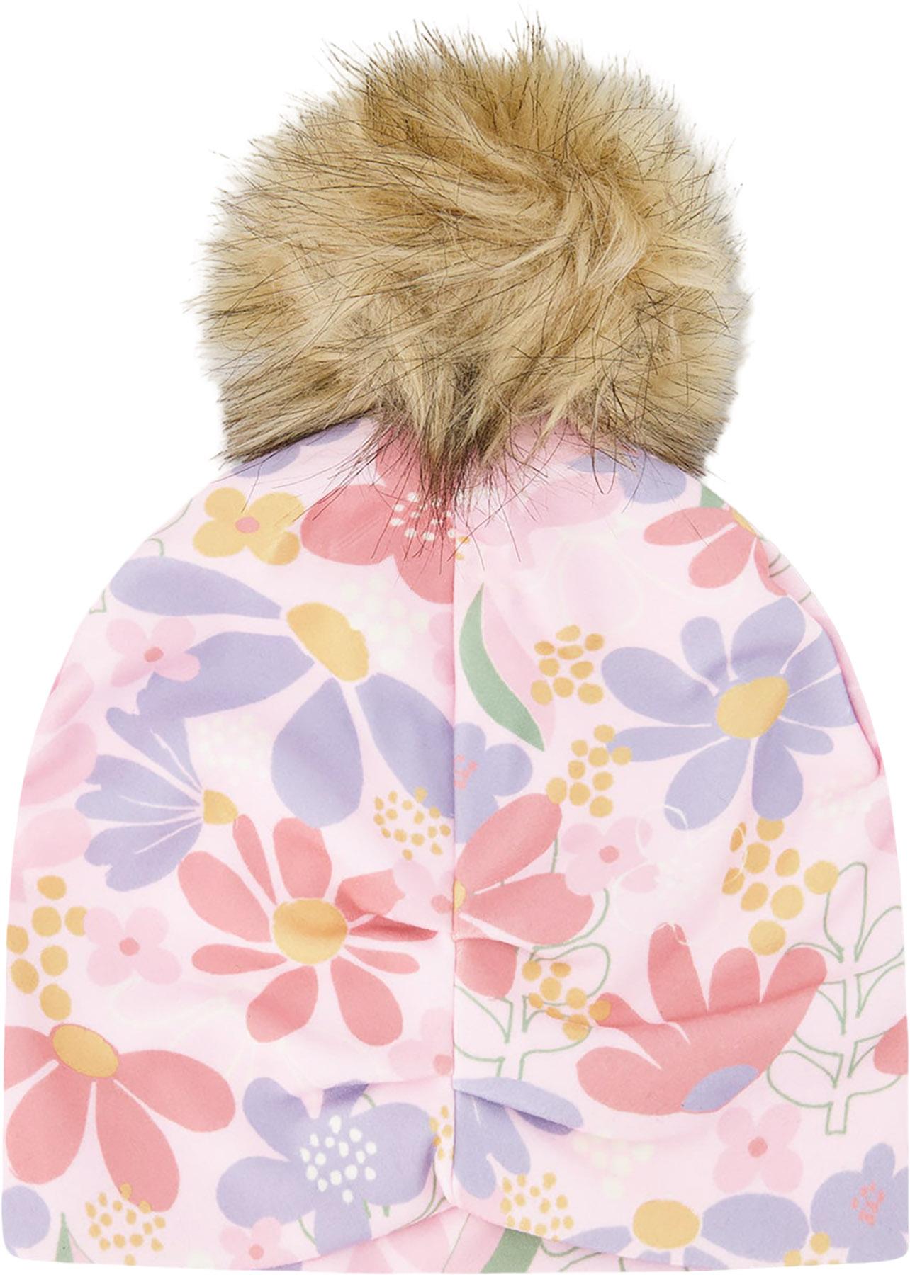 Product gallery image number 3 for product Printed Stretch Jersey Hat with Pompom - Baby Girl