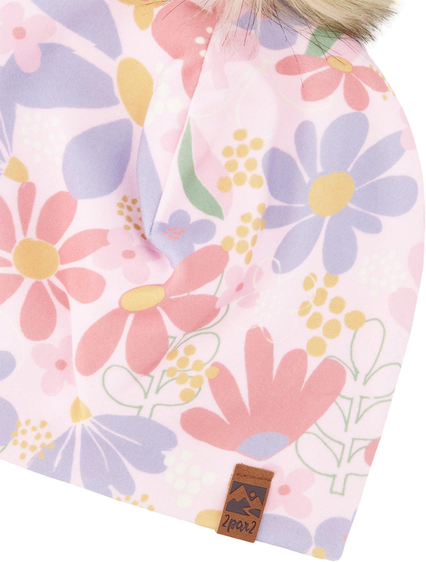 Product gallery image number 2 for product Printed Stretch Jersey Hat with Pompom - Baby Girl