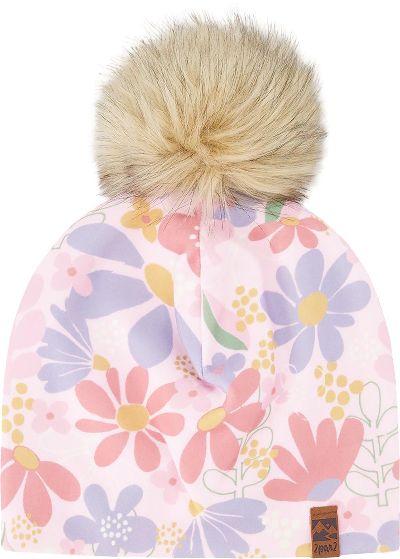Product image for Printed Stretch Jersey Hat with Pompom - Baby Girl