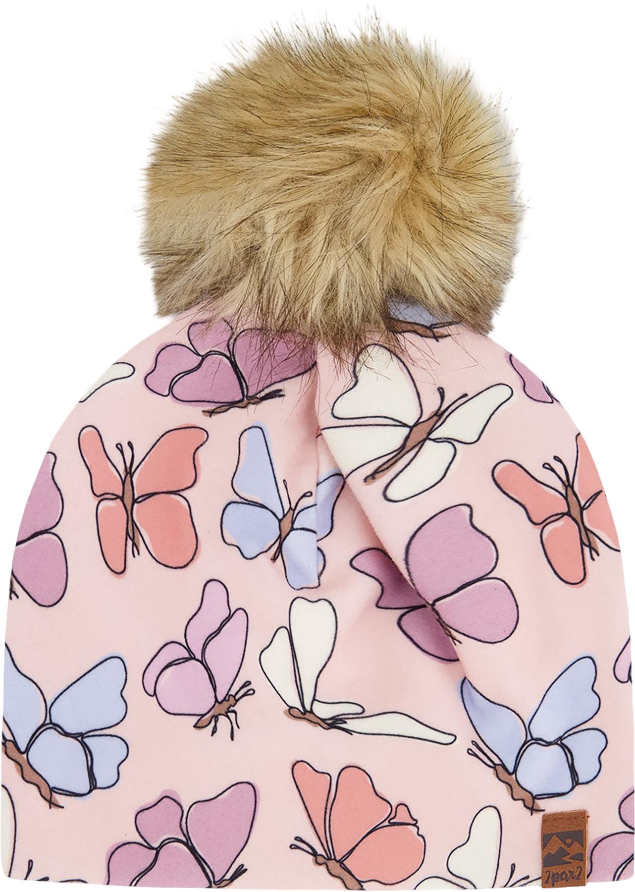 Product image for Printed Stretch Jersey Hat with Pompom - Baby Girl