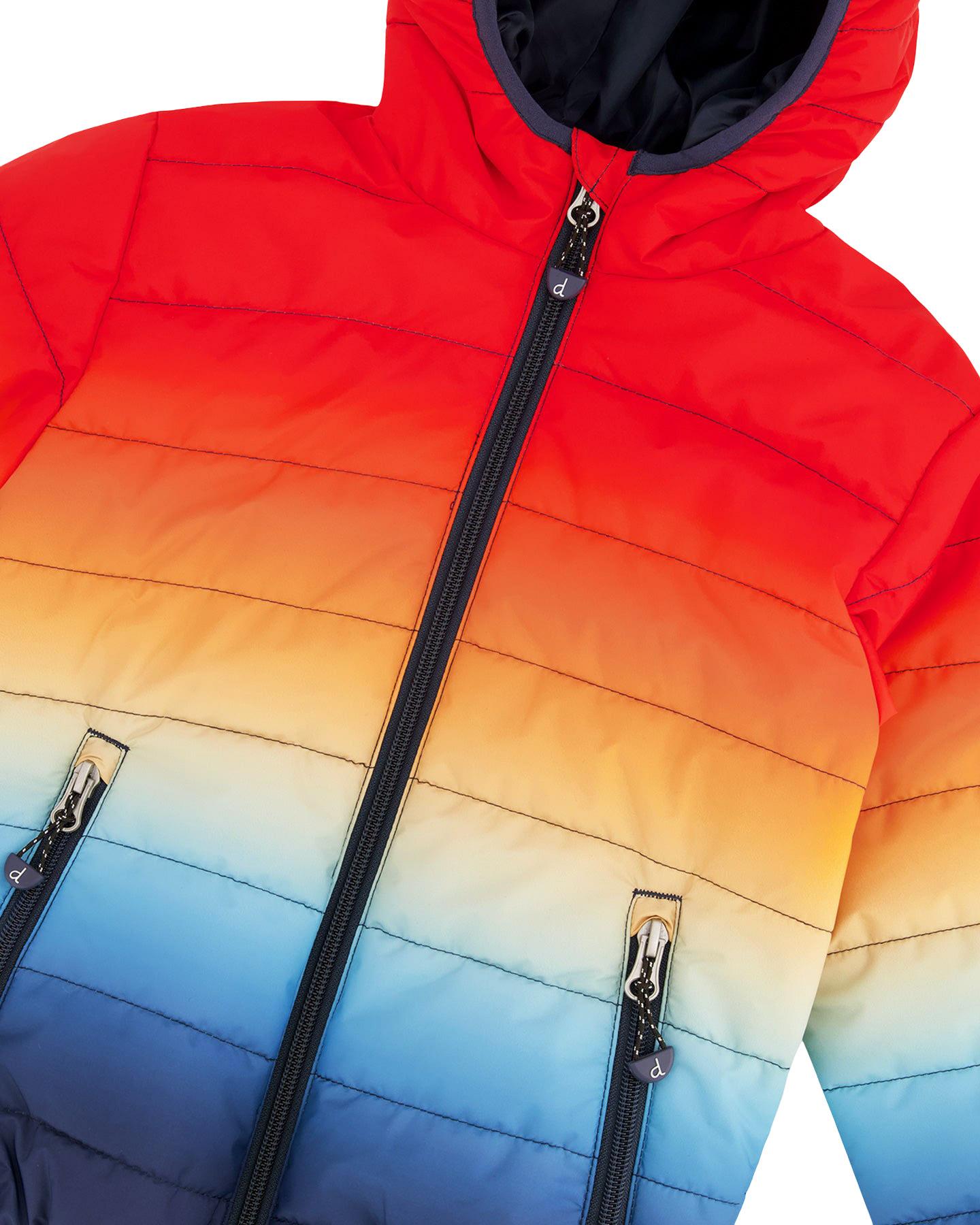 Product gallery image number 3 for product Quilted Mid-Season Jacket Orange and Blue Gradient