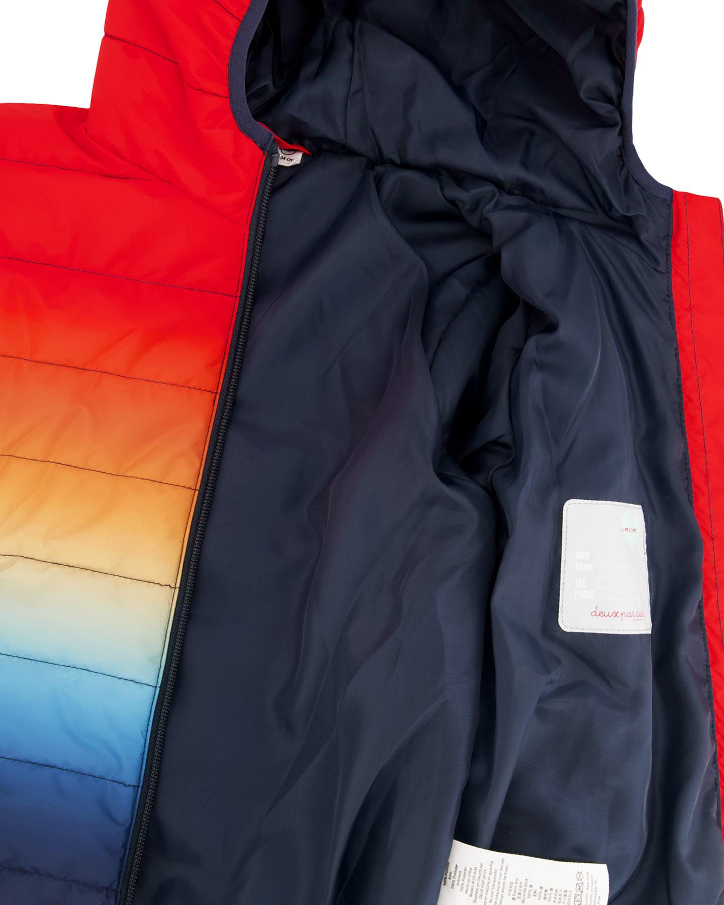Product gallery image number 4 for product Quilted Mid-Season Jacket Orange and Blue Gradient