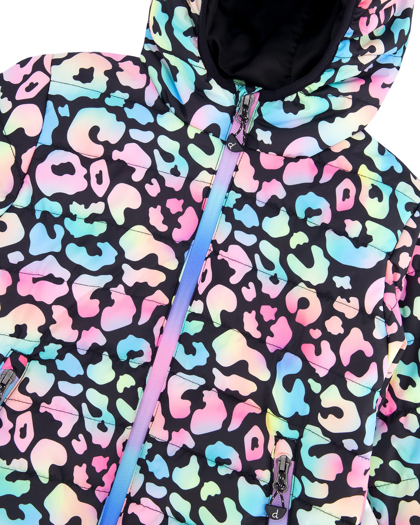 Product gallery image number 3 for product Printed Quilted Mid-Season Jacket - Little Girl