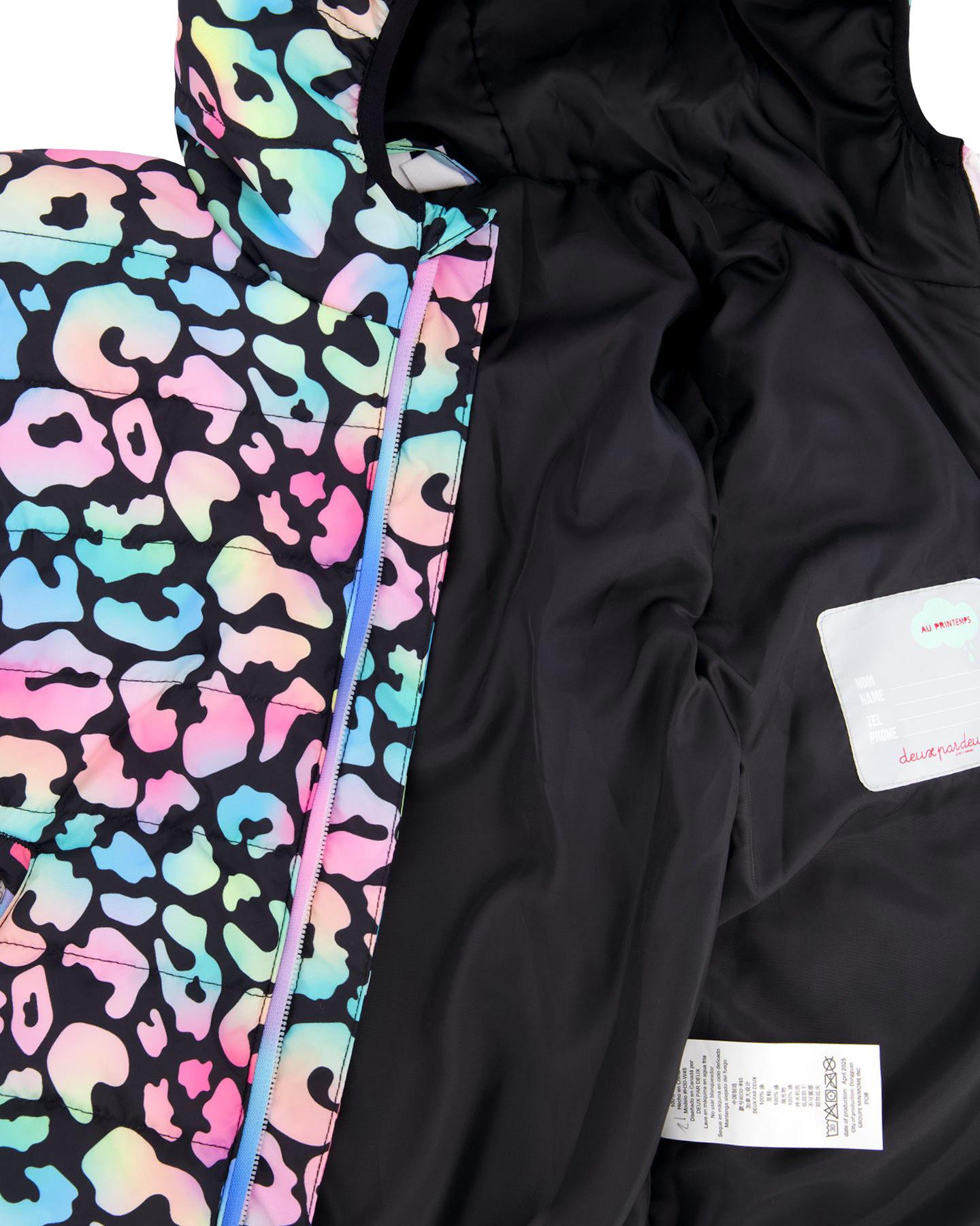 Product gallery image number 4 for product Printed Quilted Mid-Season Jacket - Little Girl
