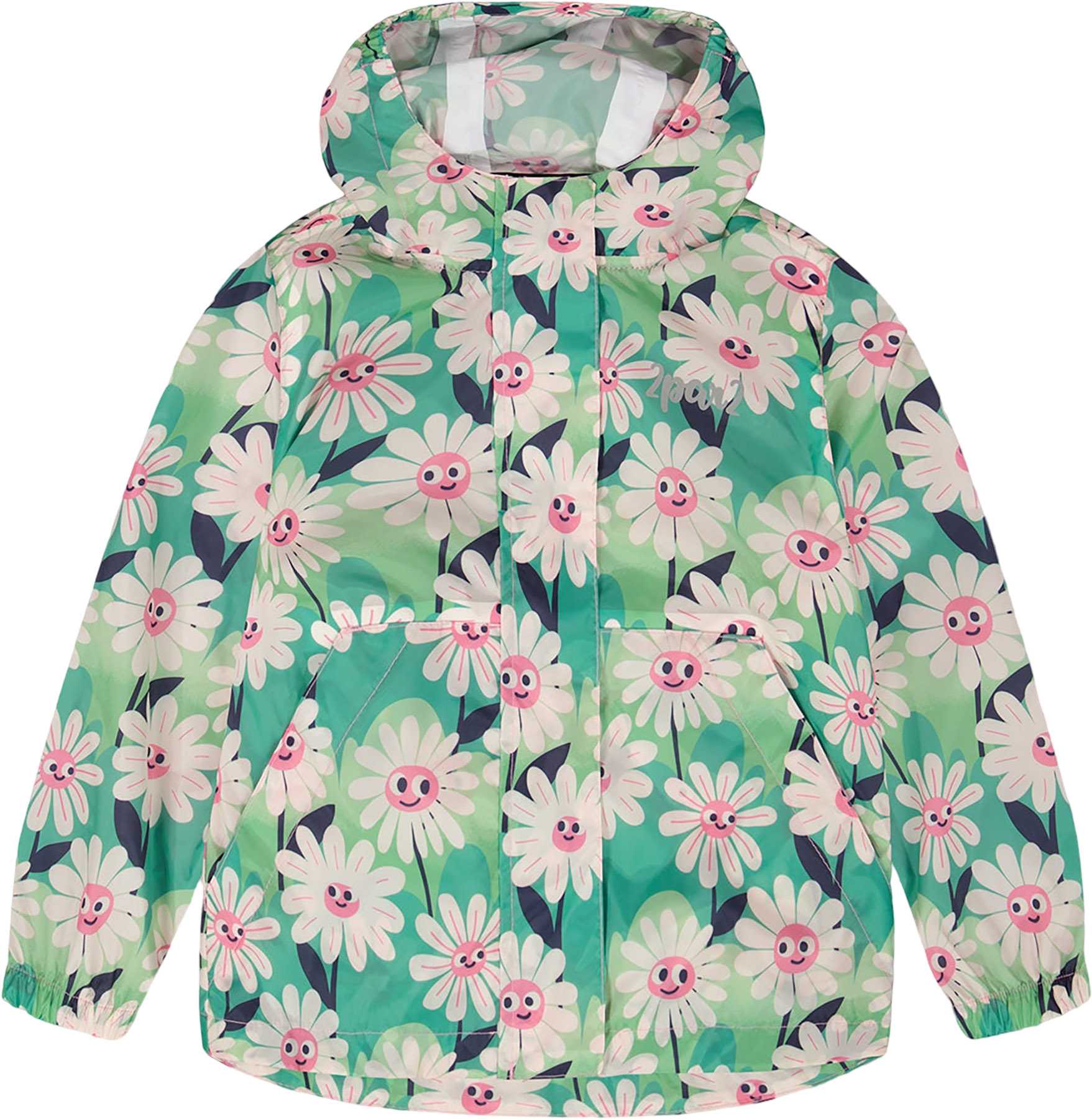 Printed Green Happy Flowers