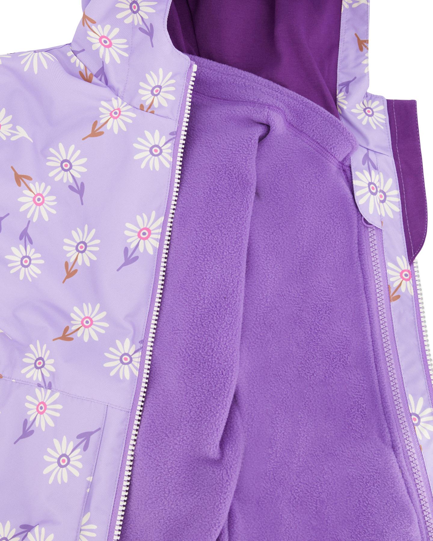 Product gallery image number 5 for product Ensemble d’extérieur mi-saison 2 pièces 3-en-1 avec manteau imprimé - Petite Fille