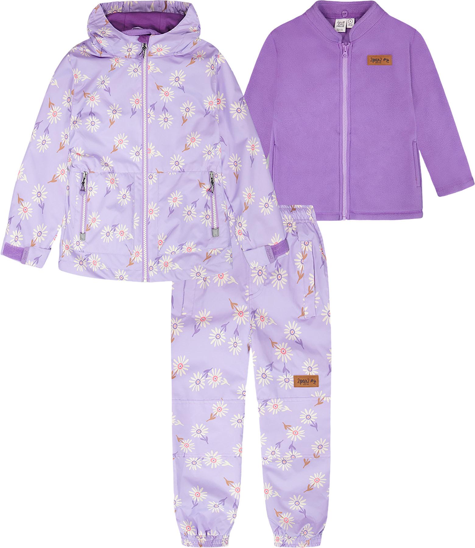 Product image for 3-in-1 Two-Piece Mid-Season Outerwear Set with Printed Jacket - Little Girl