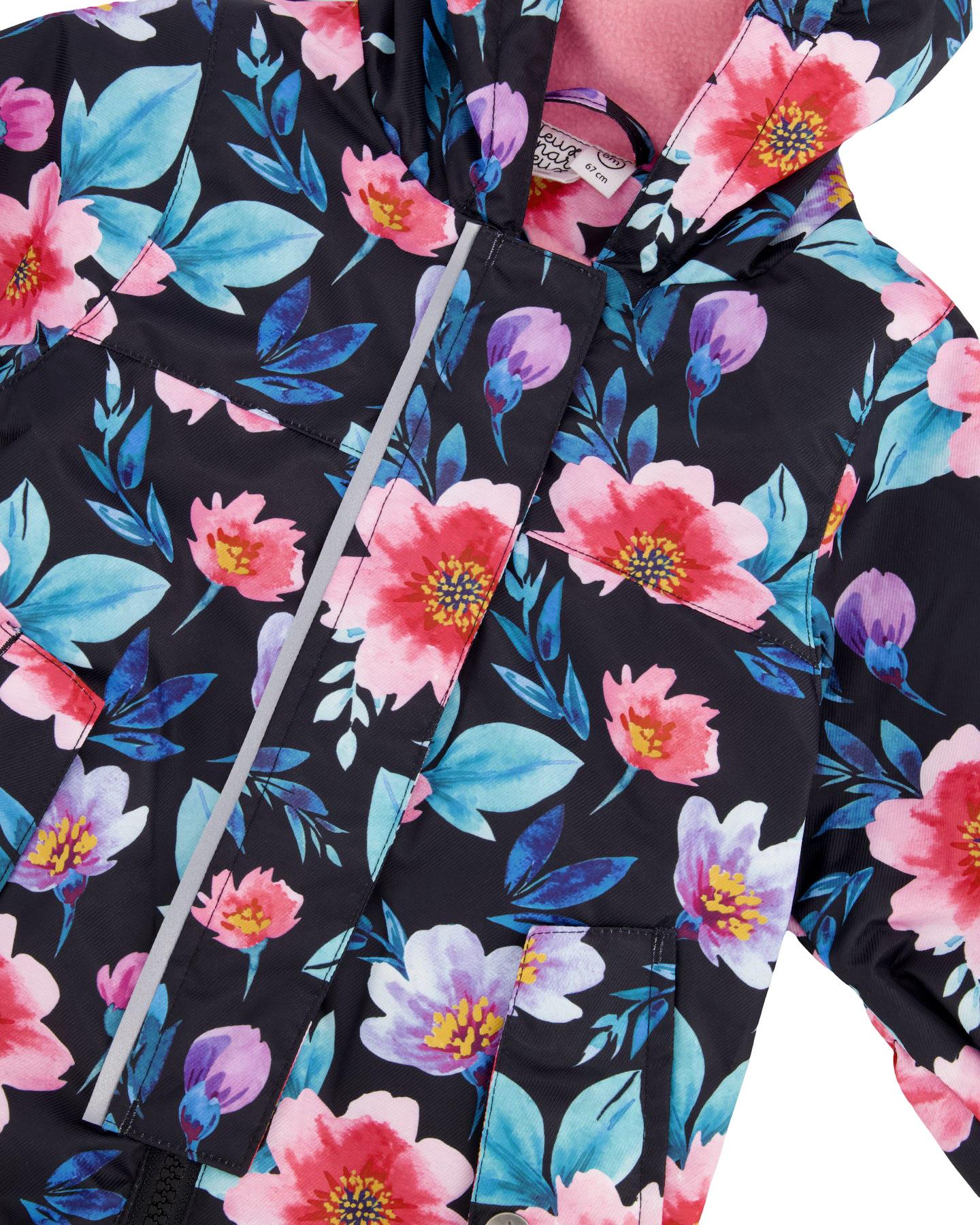 Product gallery image number 3 for product Printed Mid-Season One-Piece Outerwear with Hat - Baby Girl