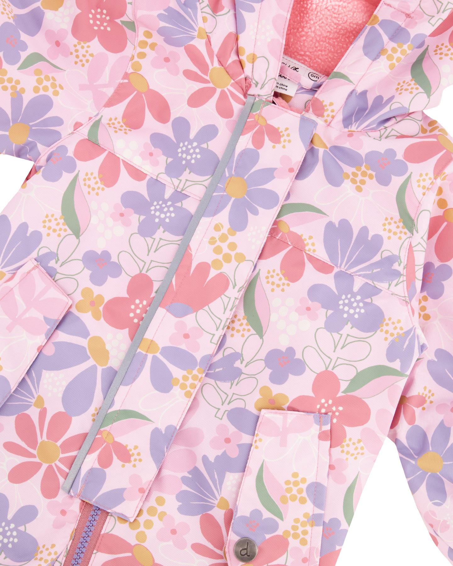 Product gallery image number 3 for product Printed Mid-Season One-Piece Outerwear with Hat - Baby Girl