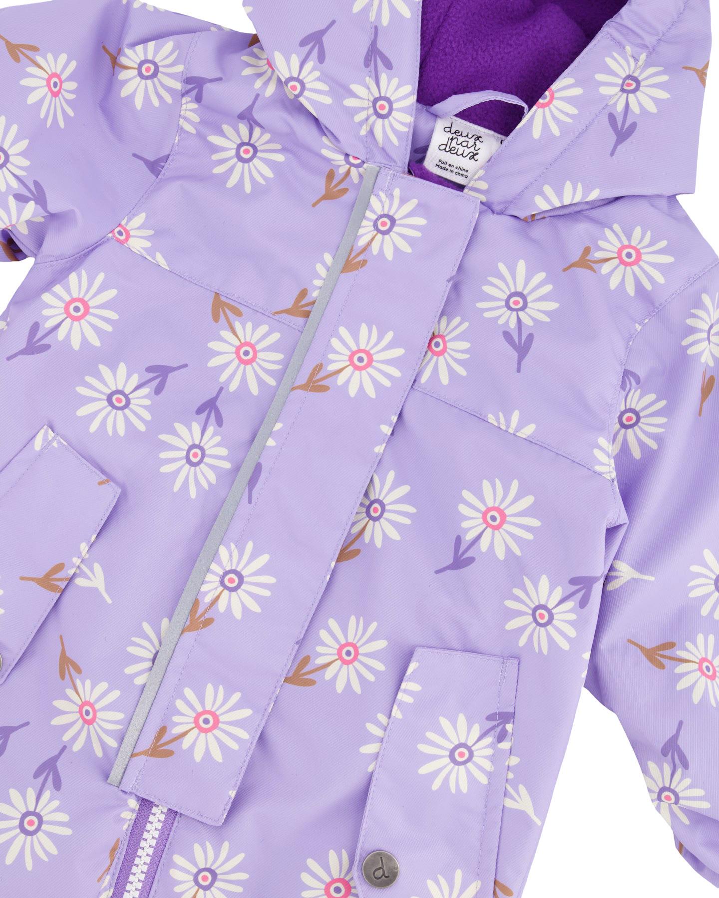 Product gallery image number 5 for product Printed Mid-Season One-Piece Outerwear with Hat - Baby Girl