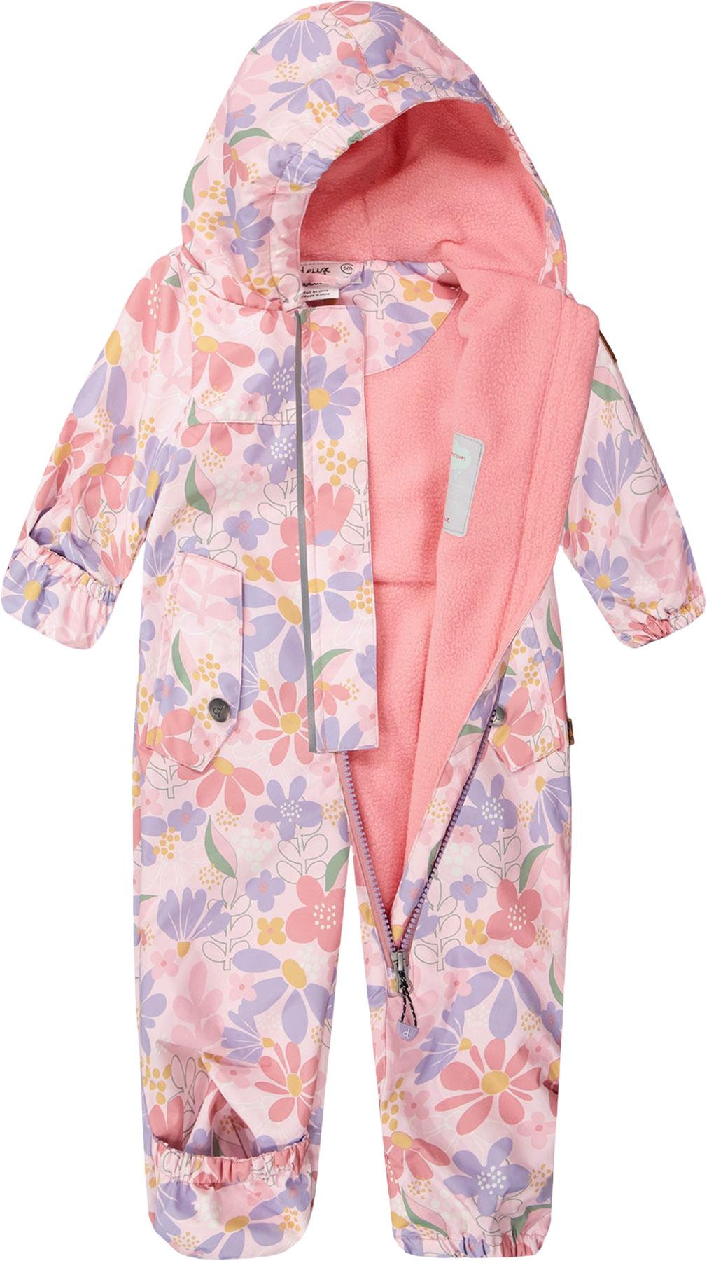 Product gallery image number 5 for product Printed Mid-Season One-Piece Outerwear with Hat - Baby Girl