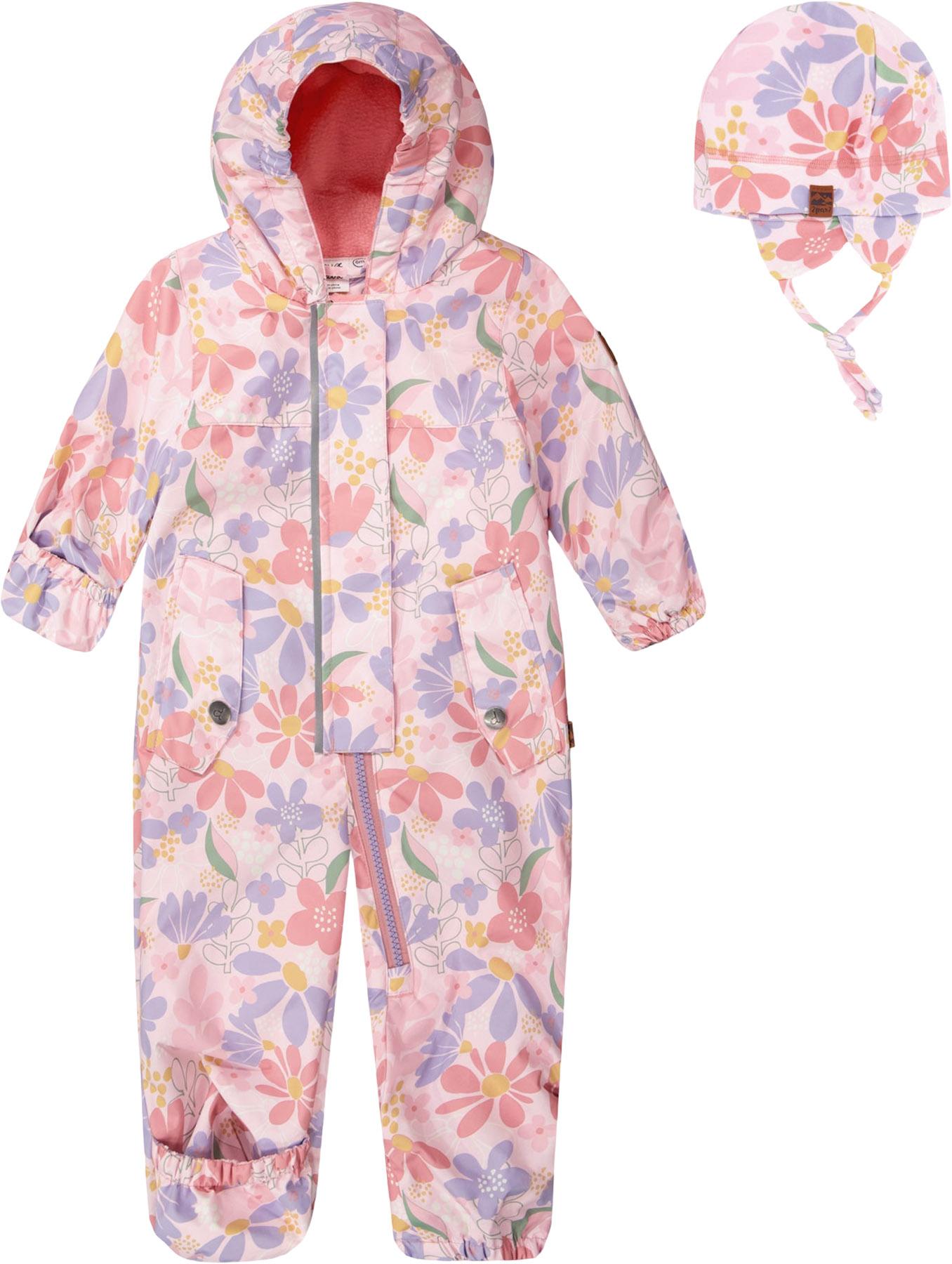 Product image for Combinaison d'extérieure une pièce mi-saison imprimée avec chapeau - Bébé Fille