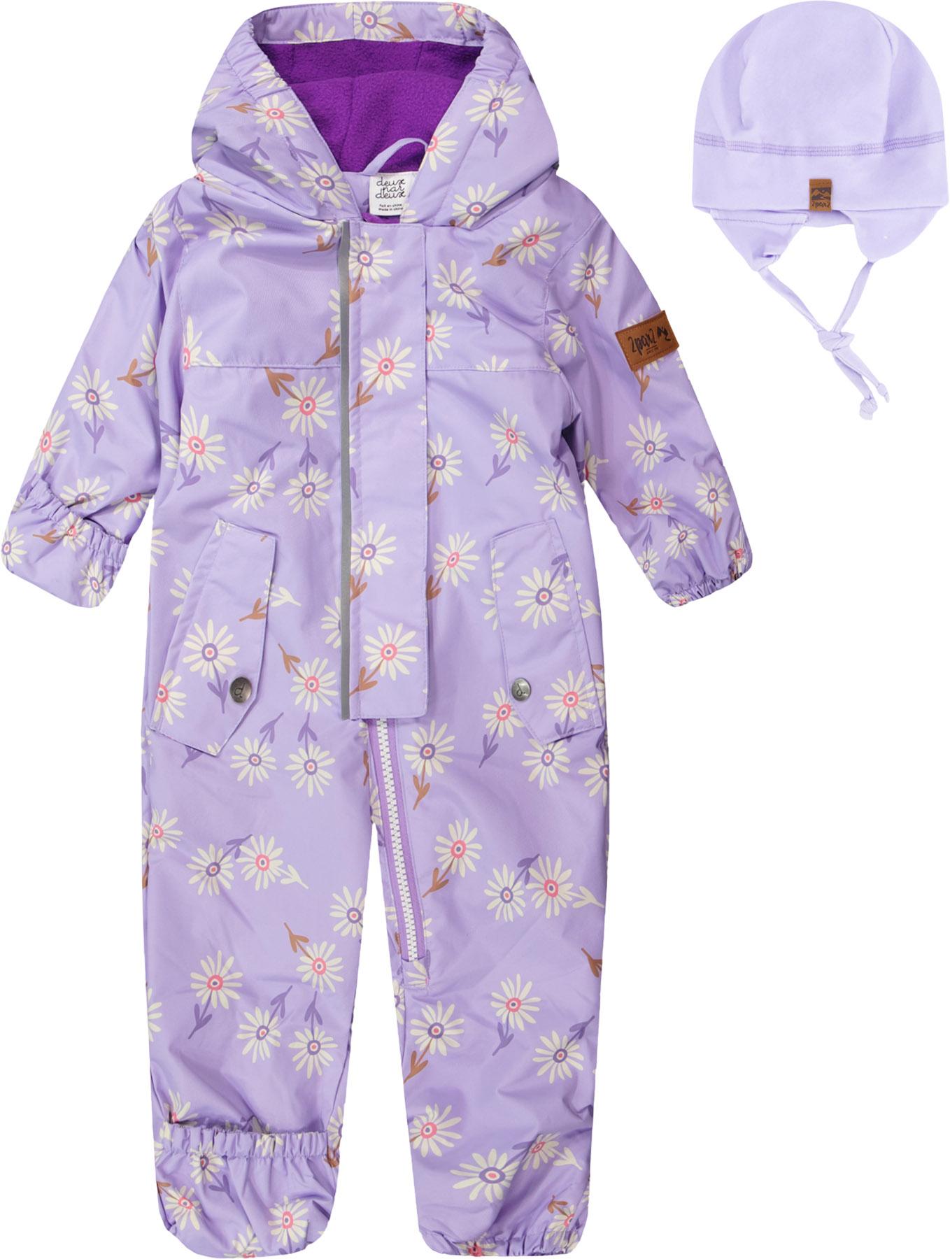 Product image for Combinaison d'extérieure une pièce mi-saison imprimée avec chapeau - Bébé Fille