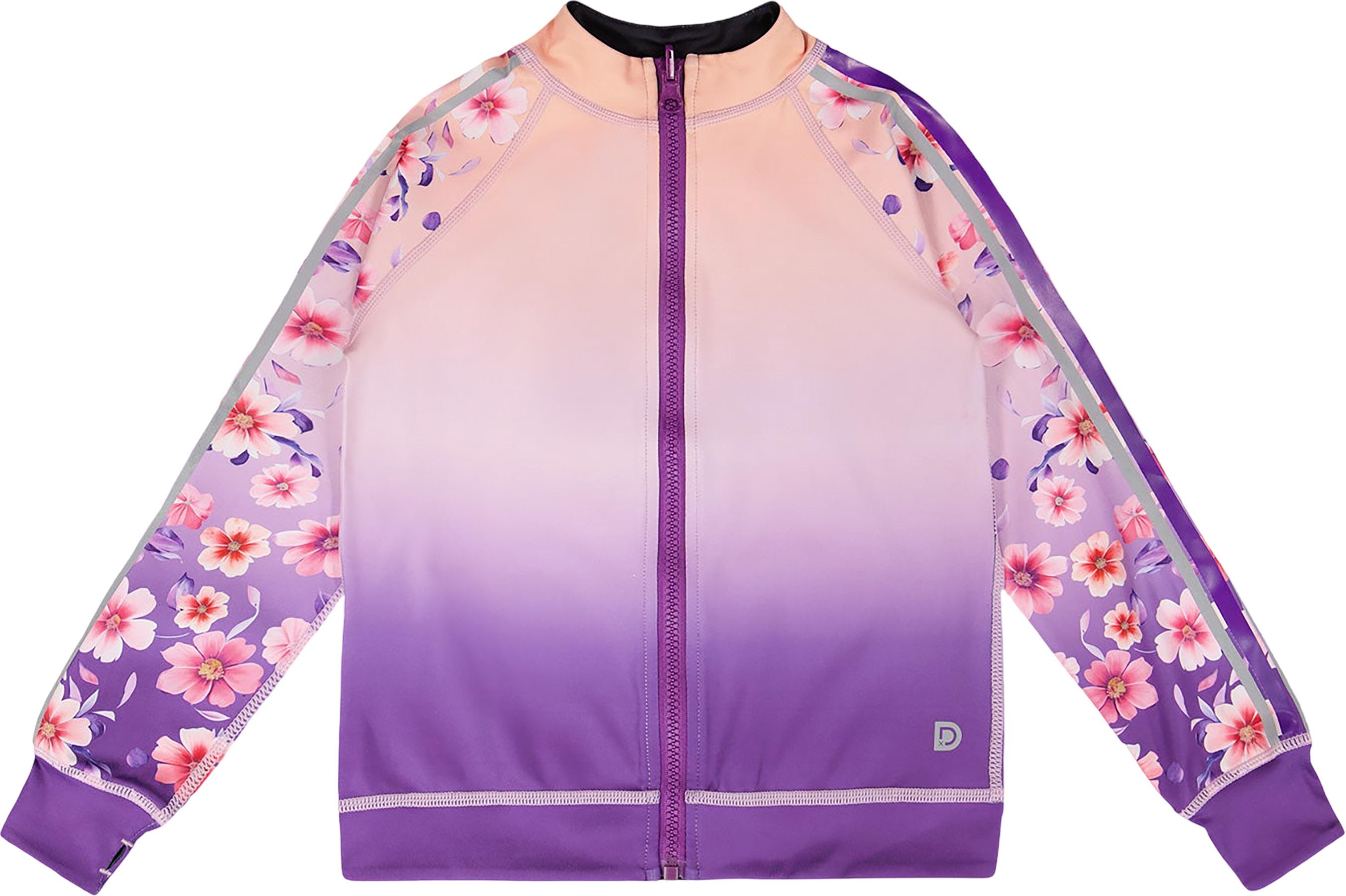 Product image for Recycled Polyester Gradient Full Zip Reversible Athletic Cardigan - Big Girl 