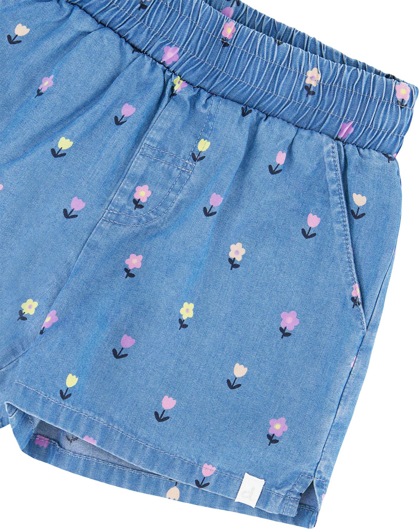 Product gallery image number 2 for product Printed Chambray Shorts - Baby Girl