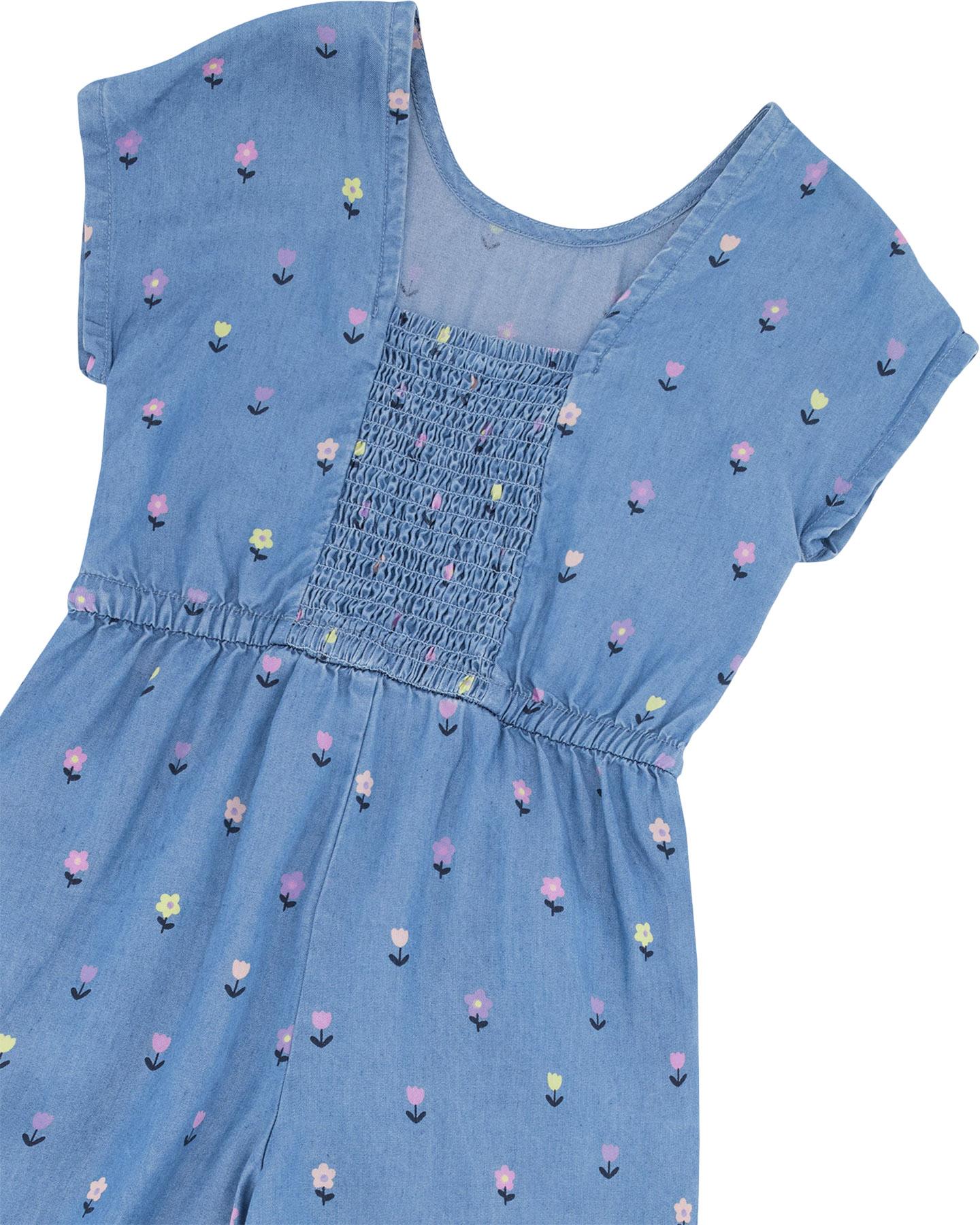 Product gallery image number 3 for product Printed Chambray Jumpsuit - Big Girl