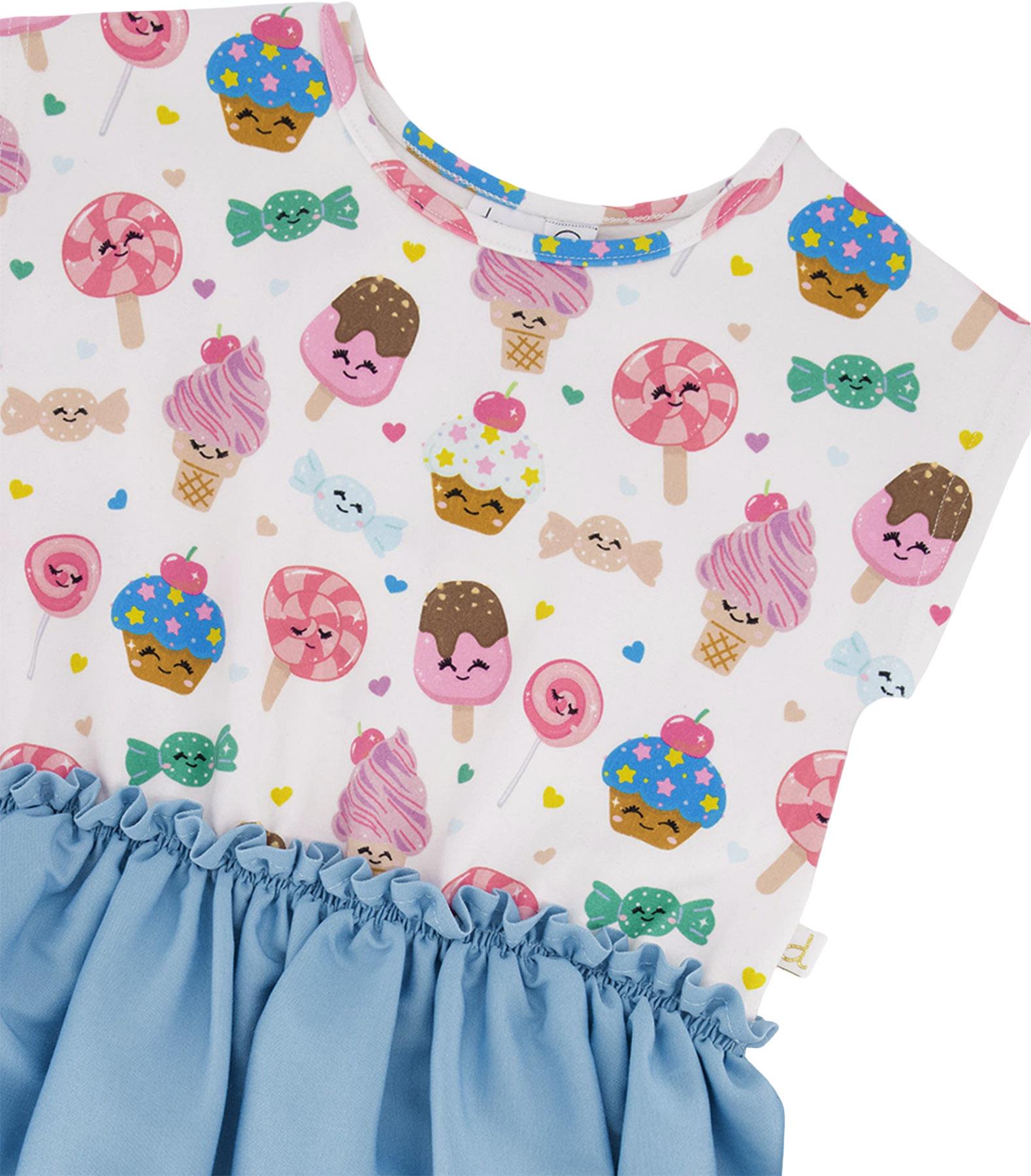 Product gallery image number 2 for product Printed Bi-Material Dress - Little Girl