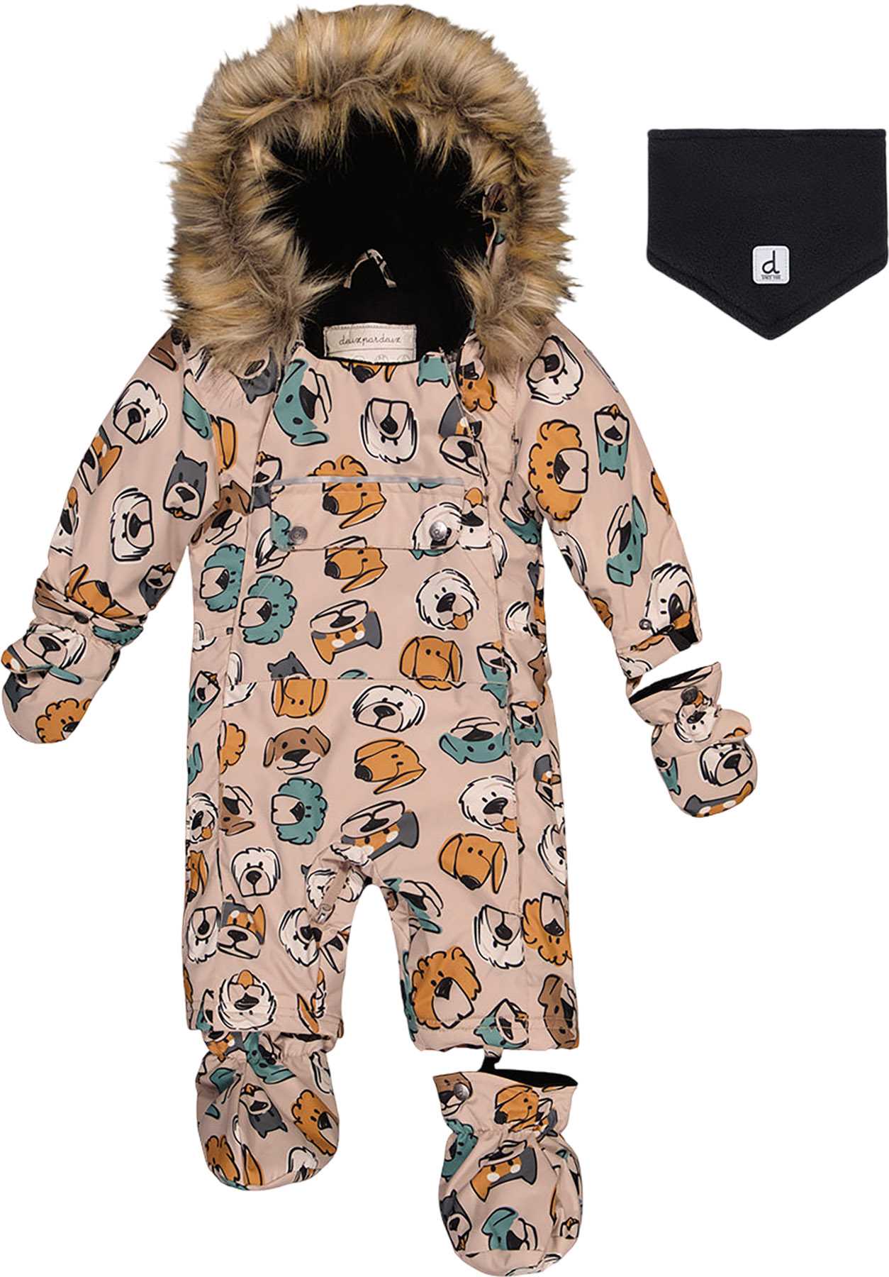 Beige Printed With Dogs