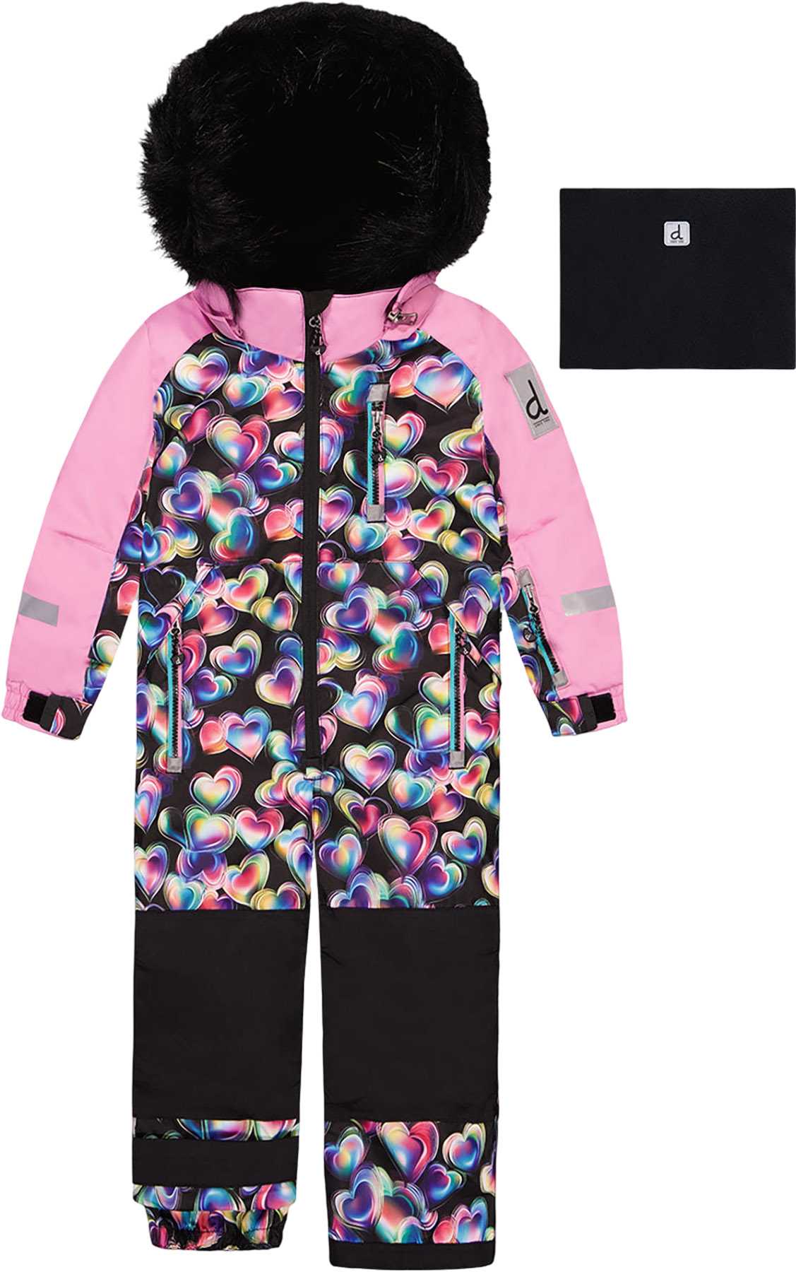 Black Printed With Hearts