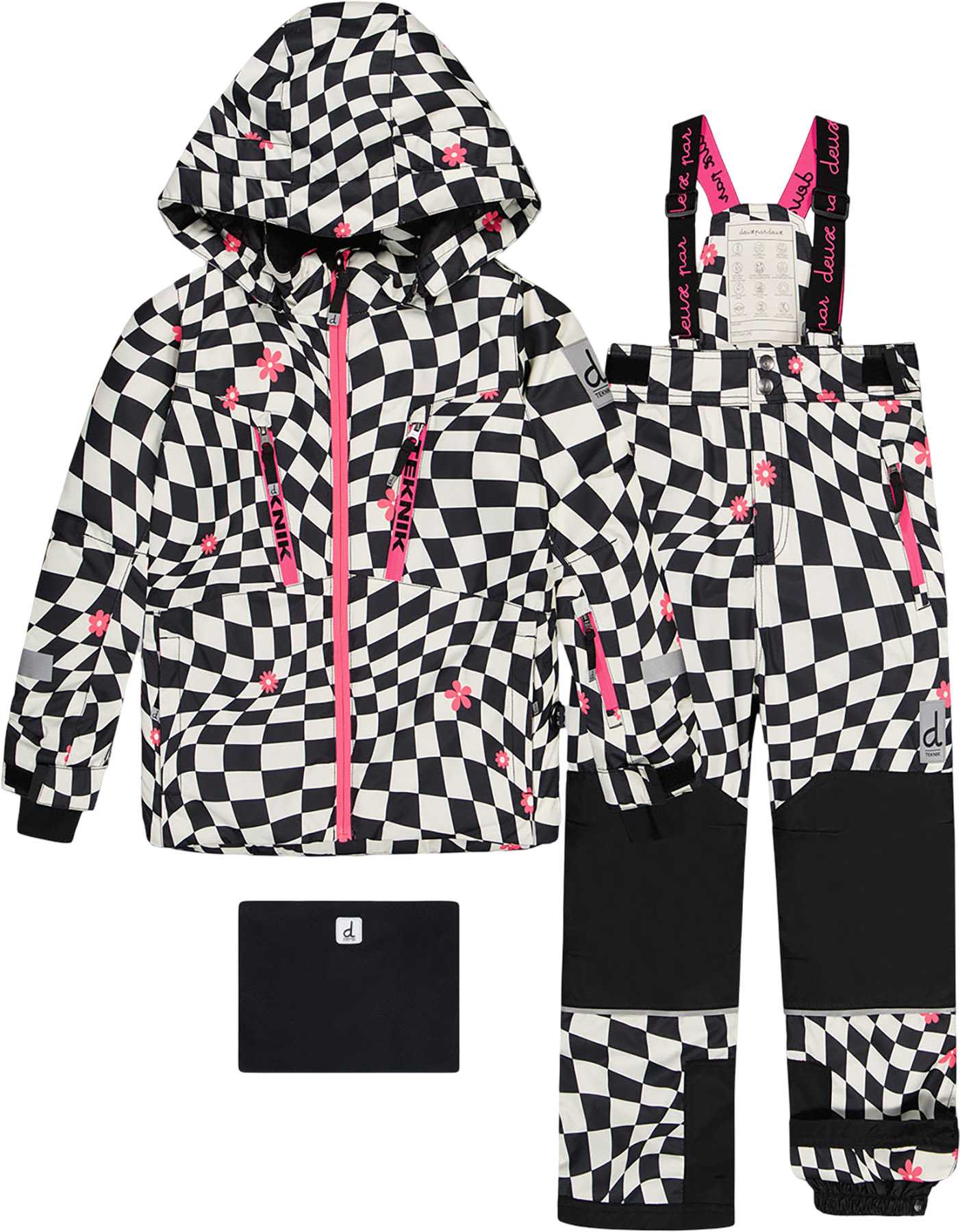 White Checkered Print