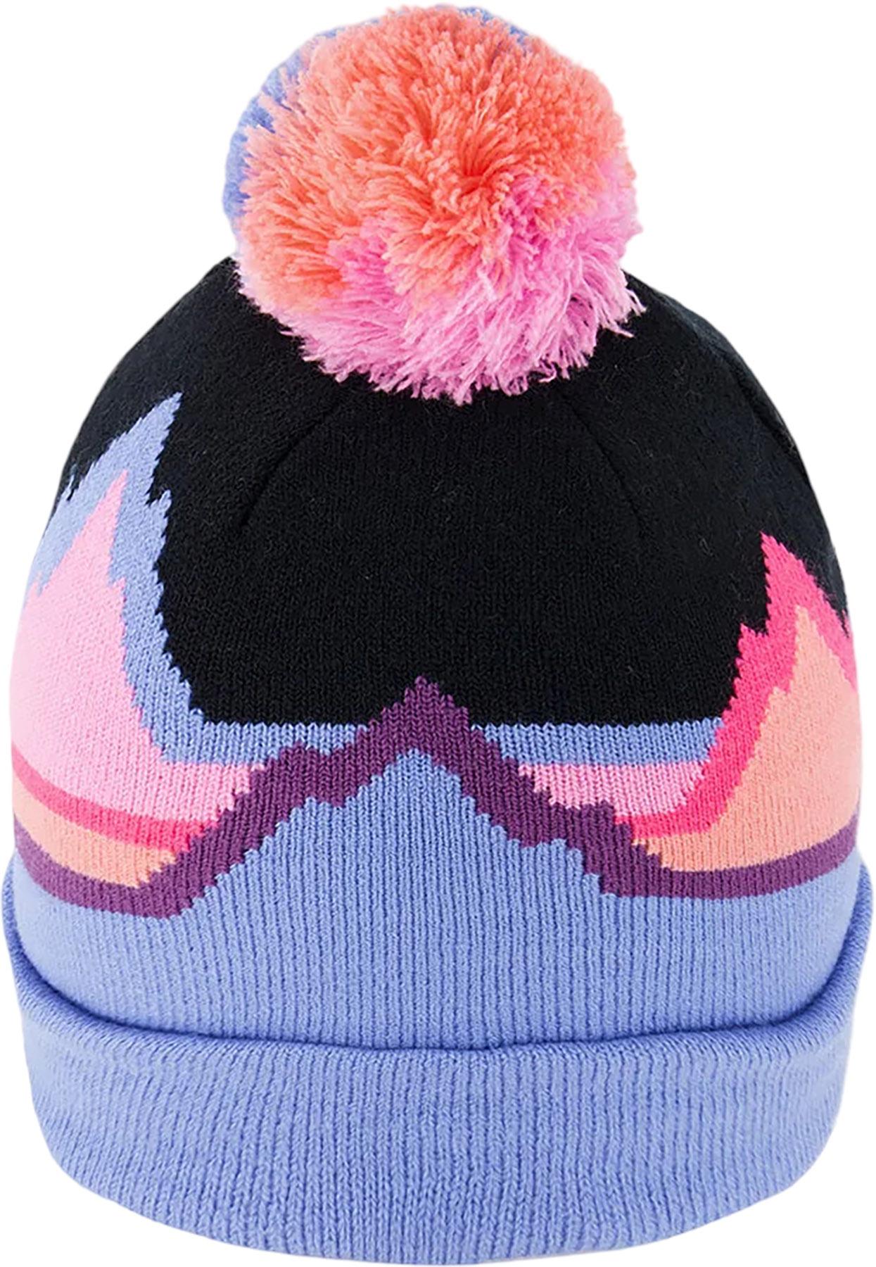 Product gallery image number 4 for product Winter Knit Hat With Pompom Black Printed Mountains