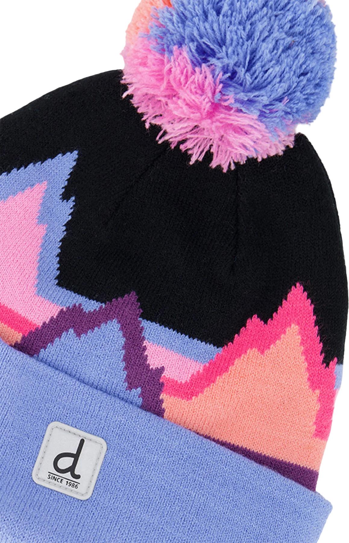 Product gallery image number 2 for product Winter Knit Hat With Pompom Black Printed Mountains