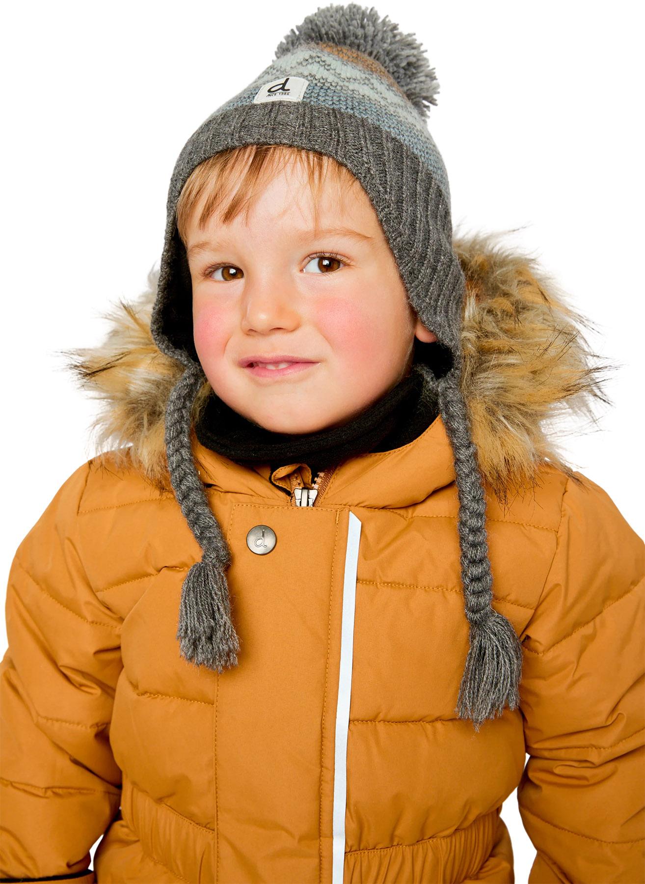 Numéro de l'image de la galerie de produits 4 pour le produit Bonnet d'hiver péruvien en tricot avec pompom gris et bleu Fair Isle