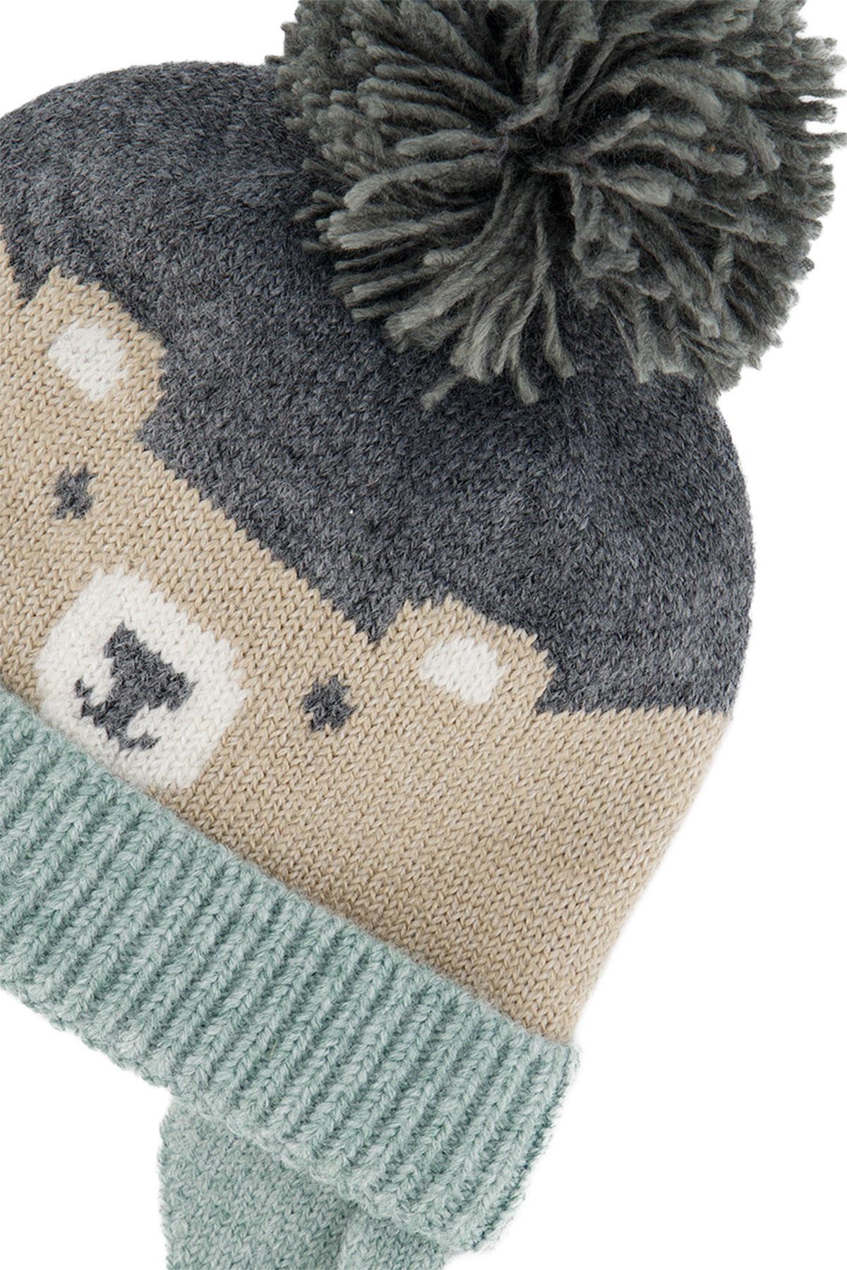 Numéro de l'image de la galerie de produits 2 pour le produit Bonnet d'hiver en tricot avec oreilles et tête d'ourson - Bébé Garçon