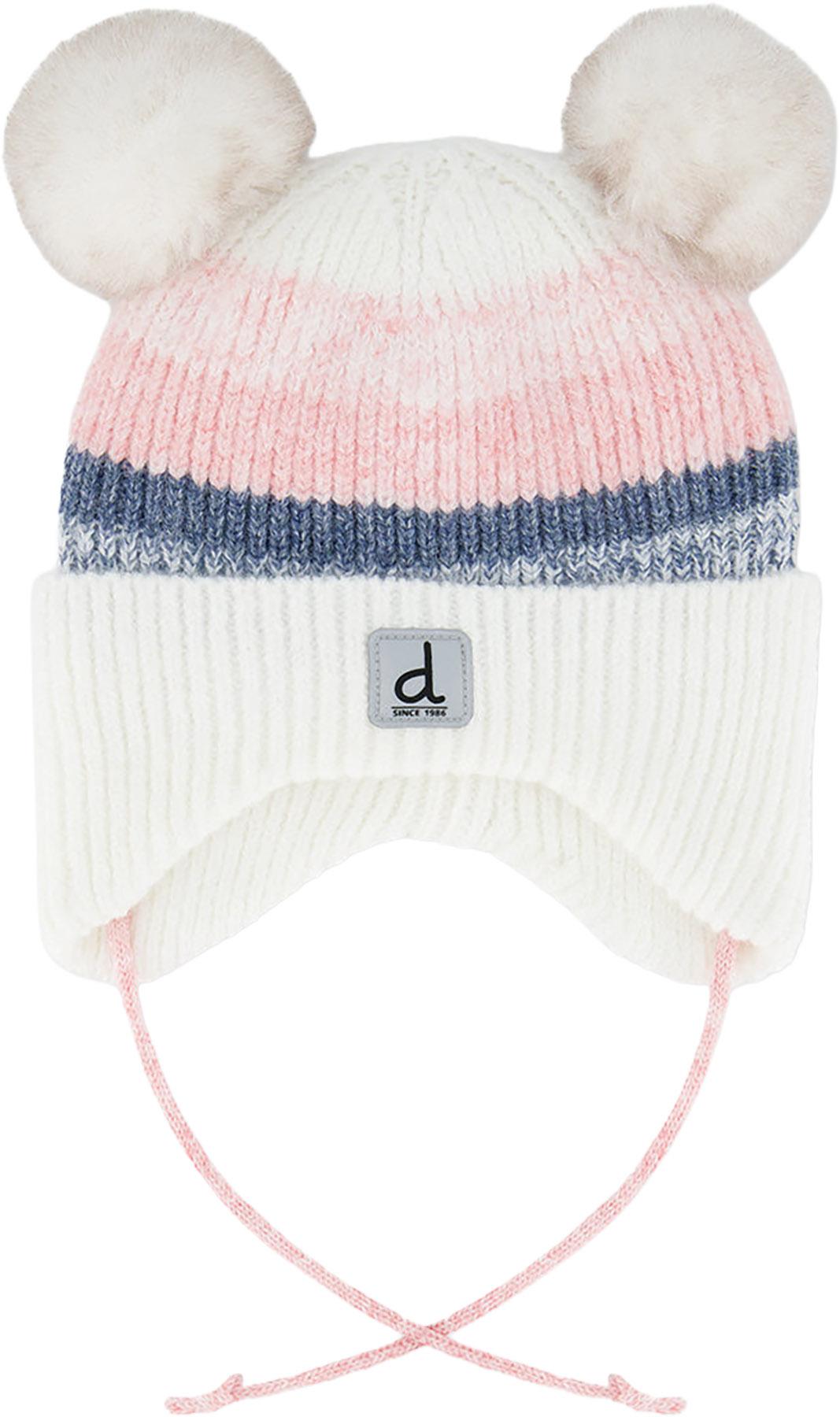 Product image for Winter Knit Hat With Ear Flaps And Pompoms - Baby Girls
