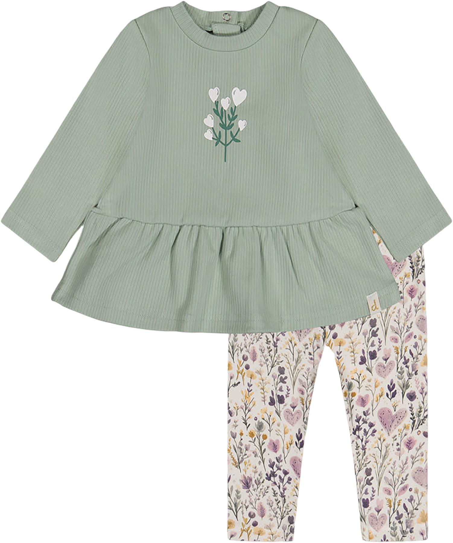 Image de produit pour Ensemble tunique peplum et legging en coton biologique - Fille