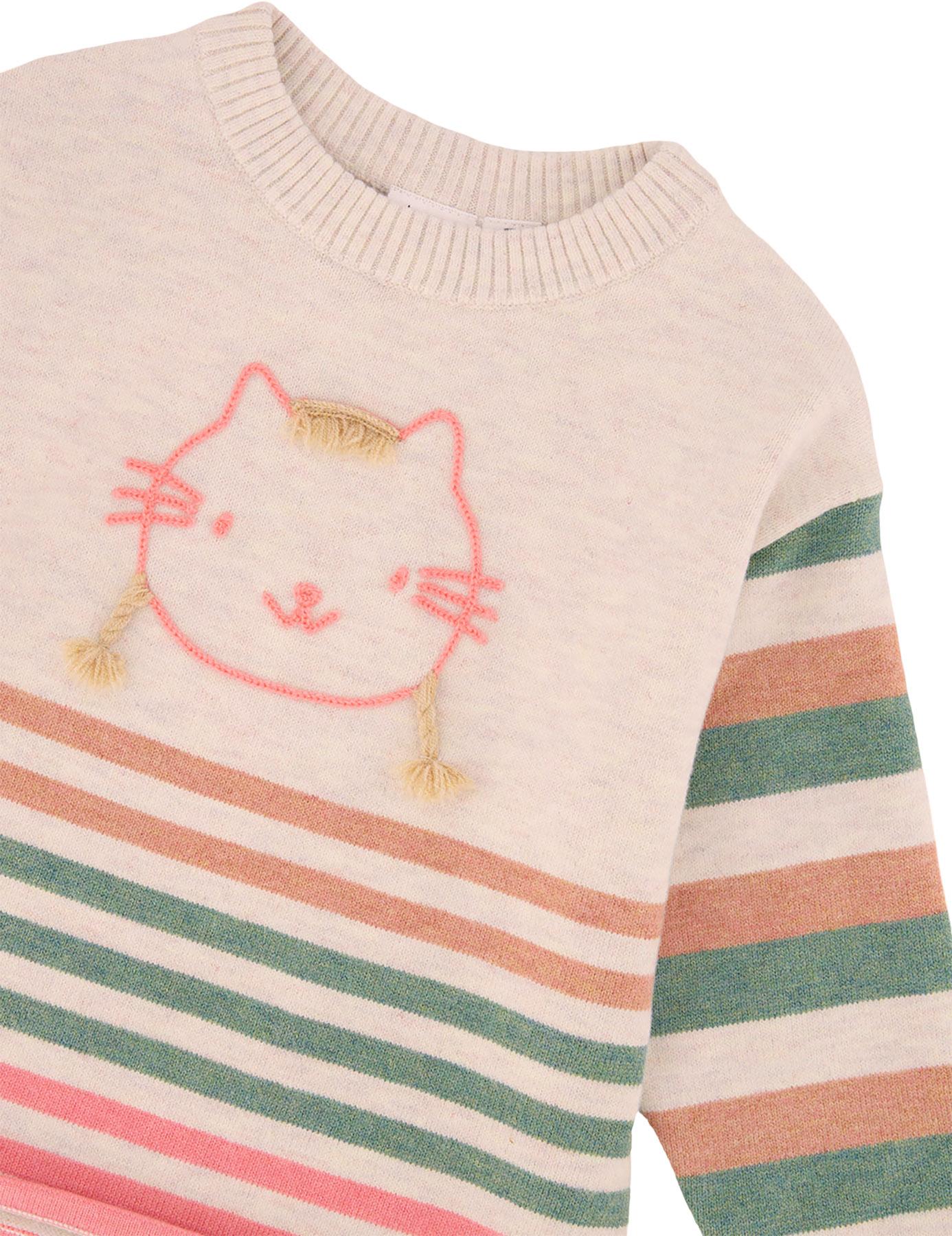 Numéro de l'image de la galerie de produits 2 pour le produit Pull en tricot rayé - Fille