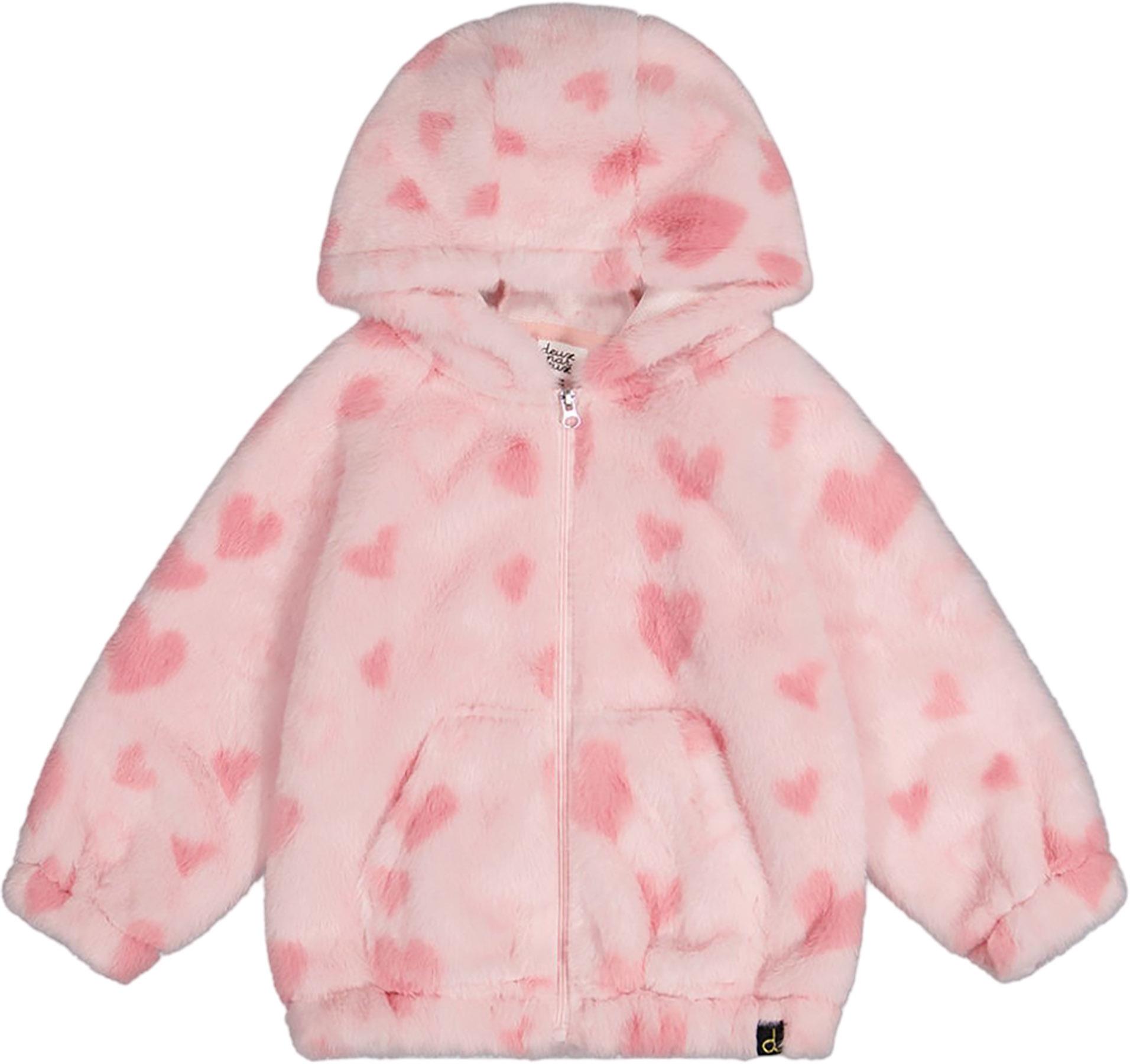 Image de produit pour Veste zippée avec capuchon en fausse fourrure - Bébé Fille