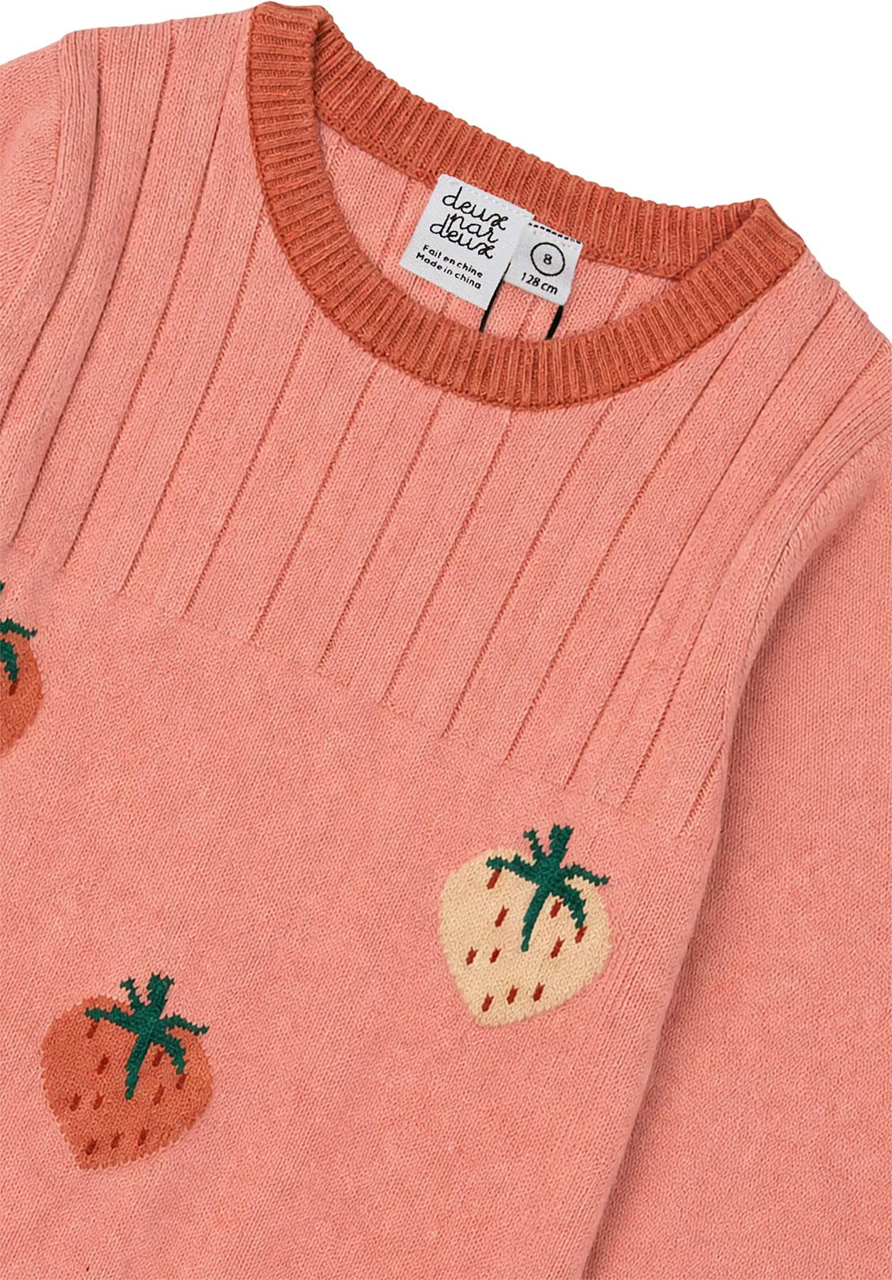 Product gallery image number 3 for product Knitted Dress With Strawberry Jacquard - Big Girls