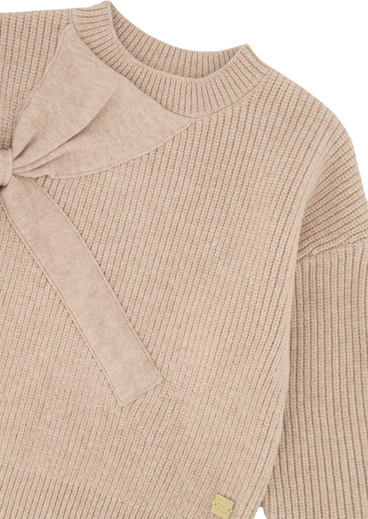 Numéro de l'image de la galerie de produits 2 pour le produit Pull en tricot avec nœud - Grande Fille