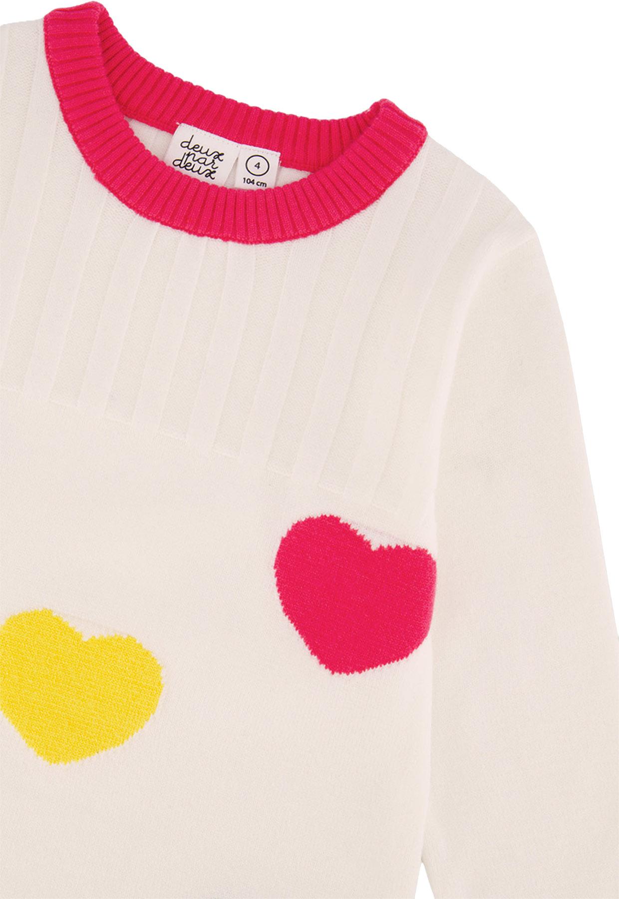 Product gallery image number 3 for product Knitted Dress With Heart Jacquard - Little Girls