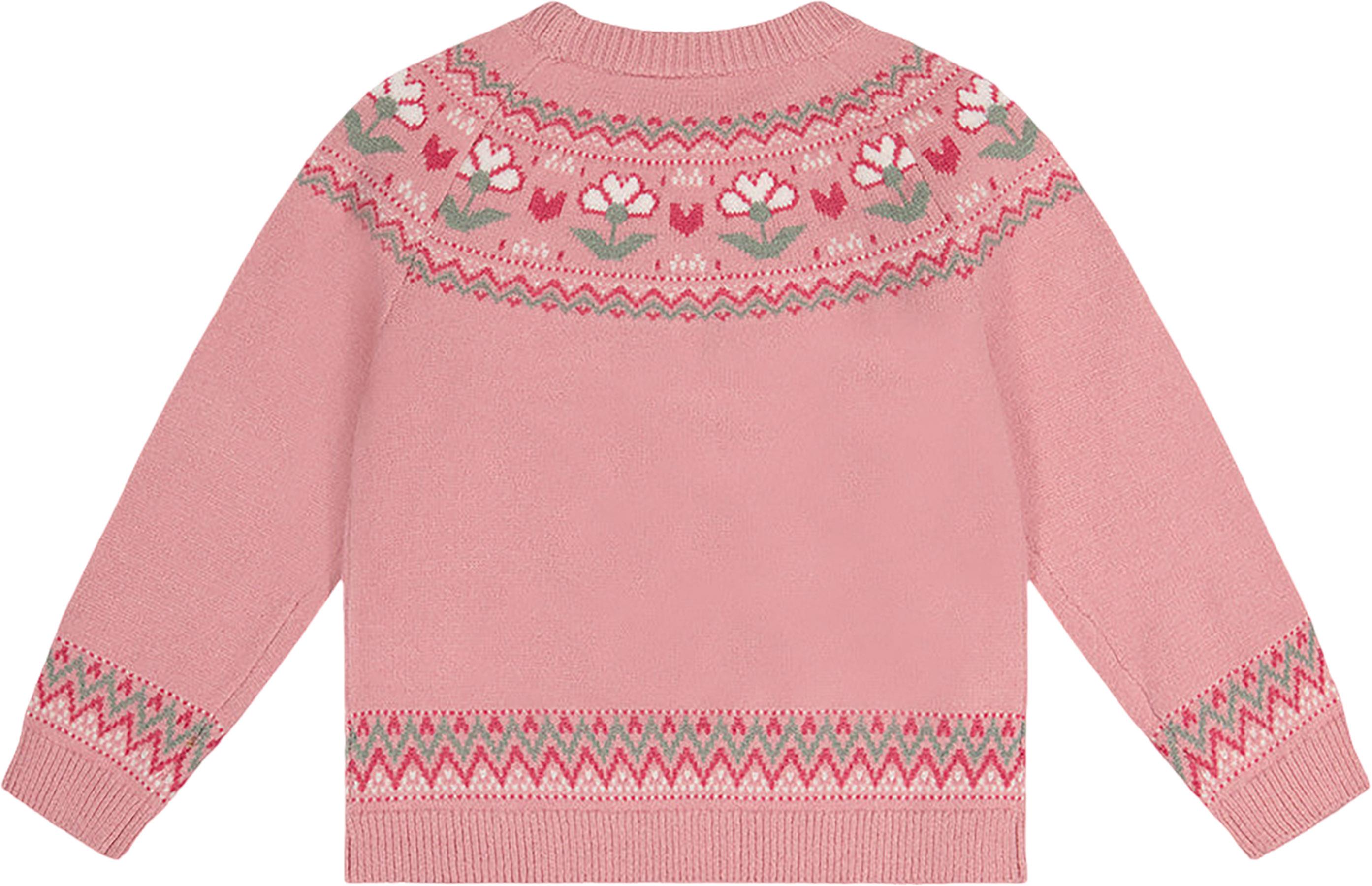 Numéro de l'image de la galerie de produits 3 pour le produit Pull en tricot avec jacquard de fleur - Petite Fille