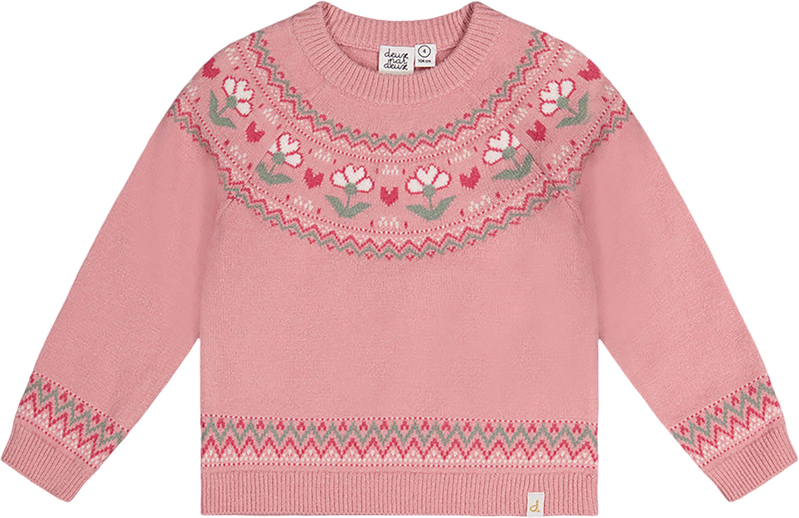 Image de produit pour Pull en tricot avec jacquard de fleur - Petite Fille