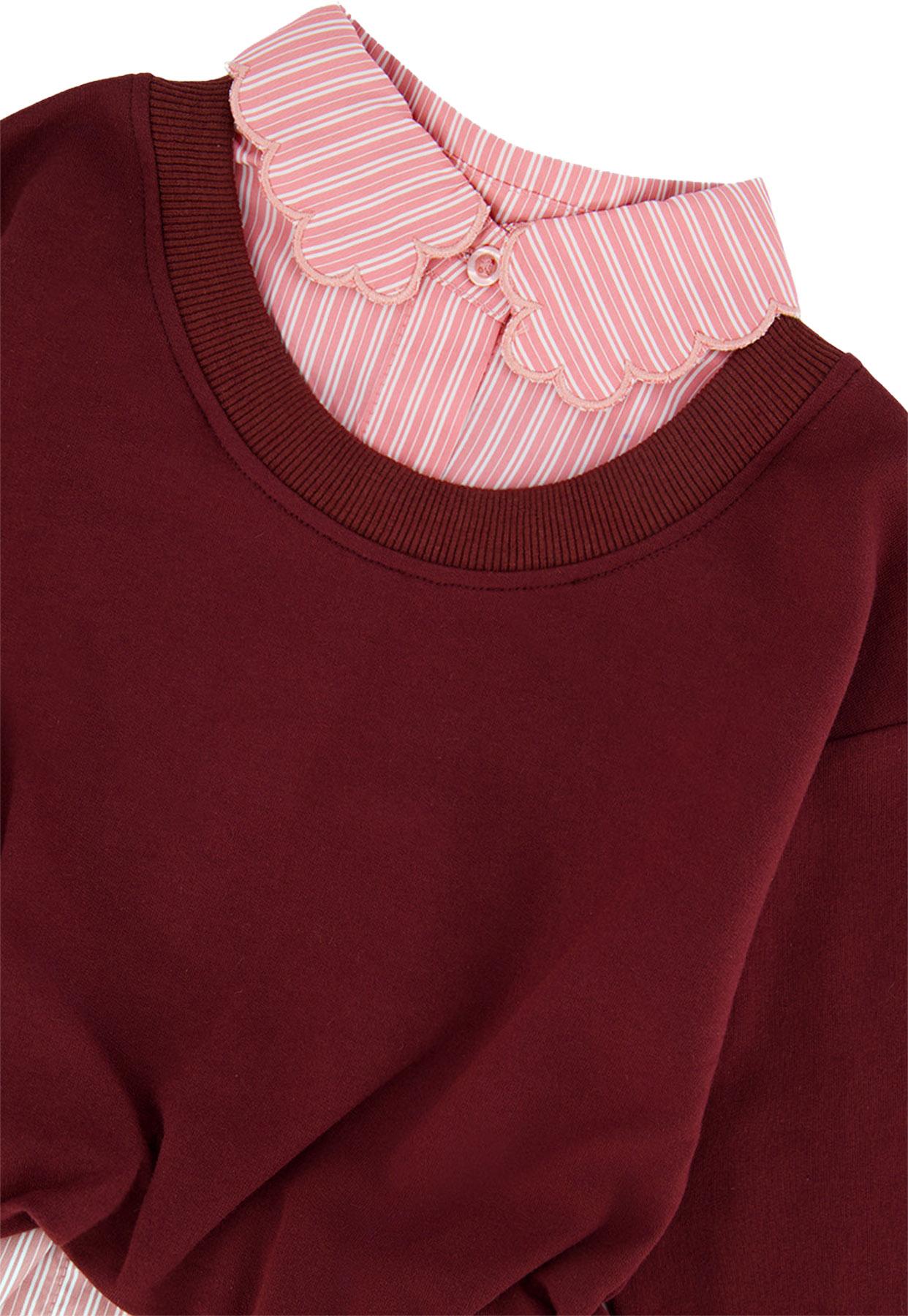 Product gallery image number 3 for product Fake Two Layer Sweater - Big Girls