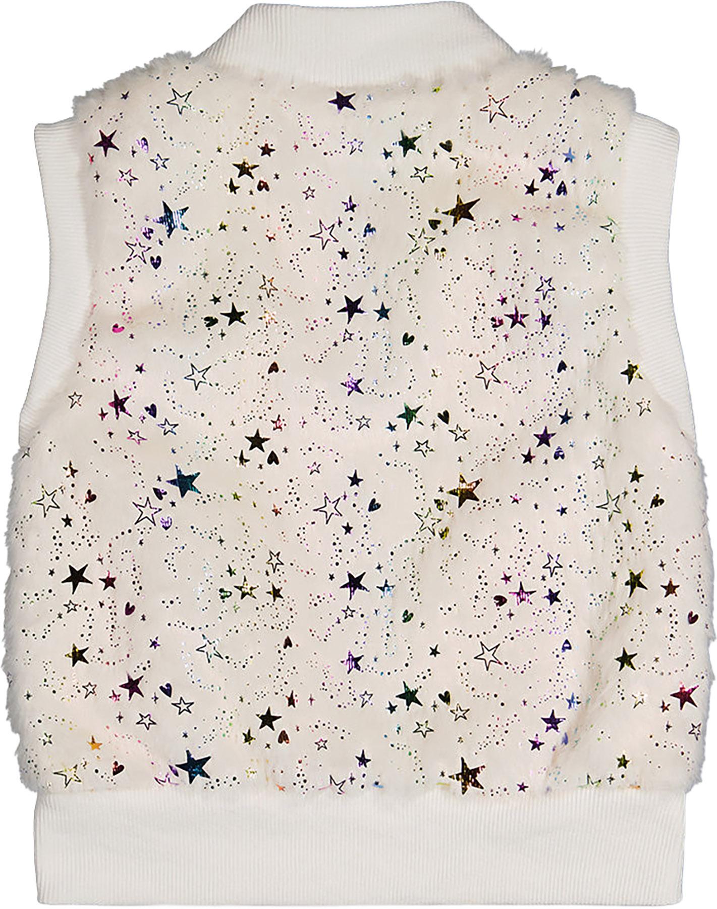 Numéro de l'image de la galerie de produits 2 pour le produit Veste sans manches zippée en fausse fourrure avec étoiles - Petite Fille